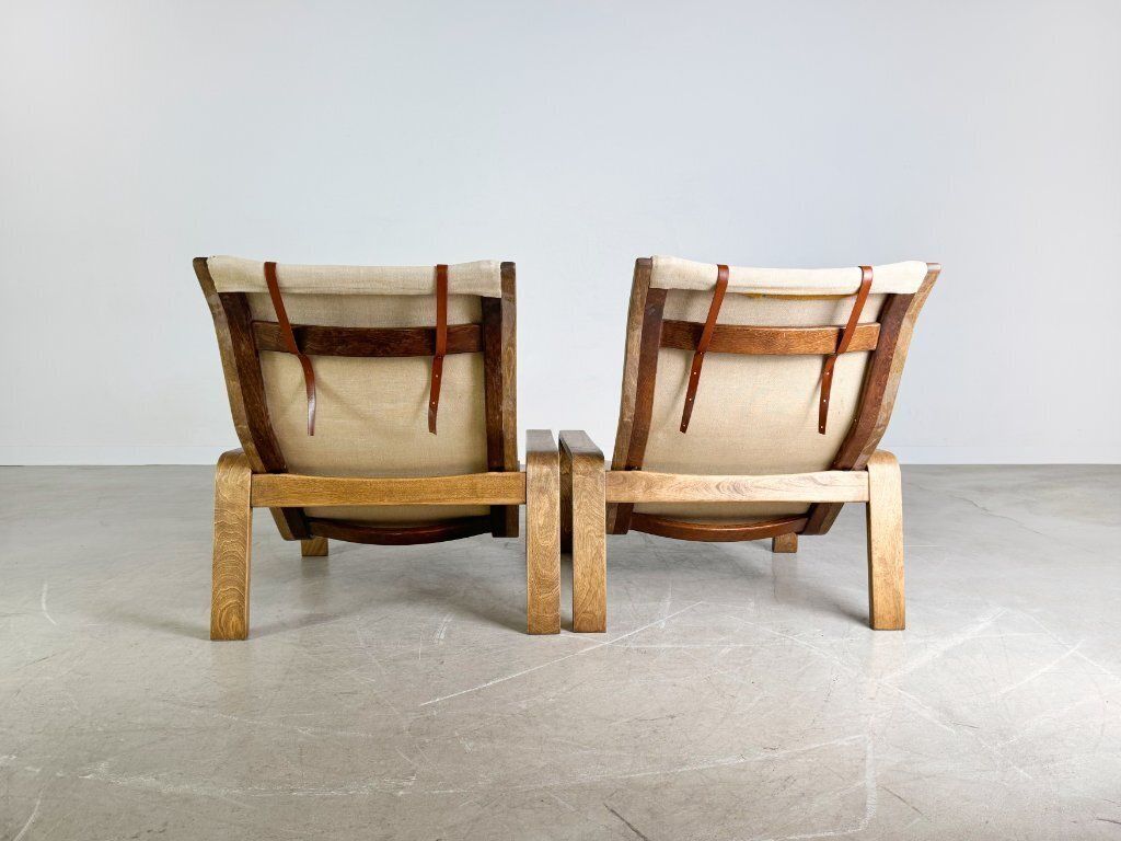 Set Of 2 Pulkka Armchairs Asko Midcentury Ilmari Laippainen Canvas photo vinterior