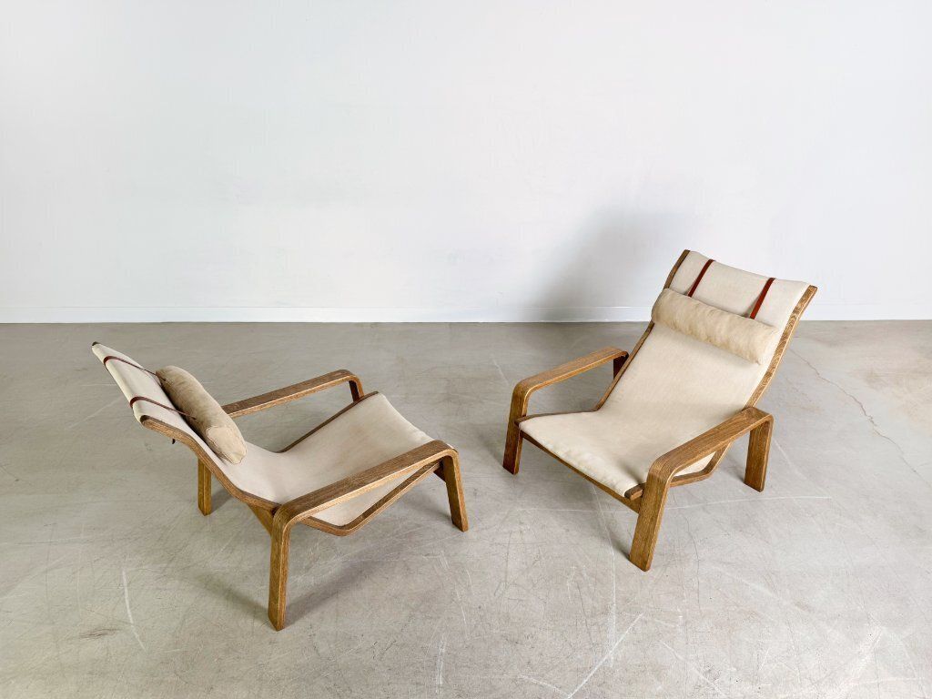 Set Of 2 Pulkka Armchairs Asko Midcentury Ilmari Laippainen Canvas photo buy