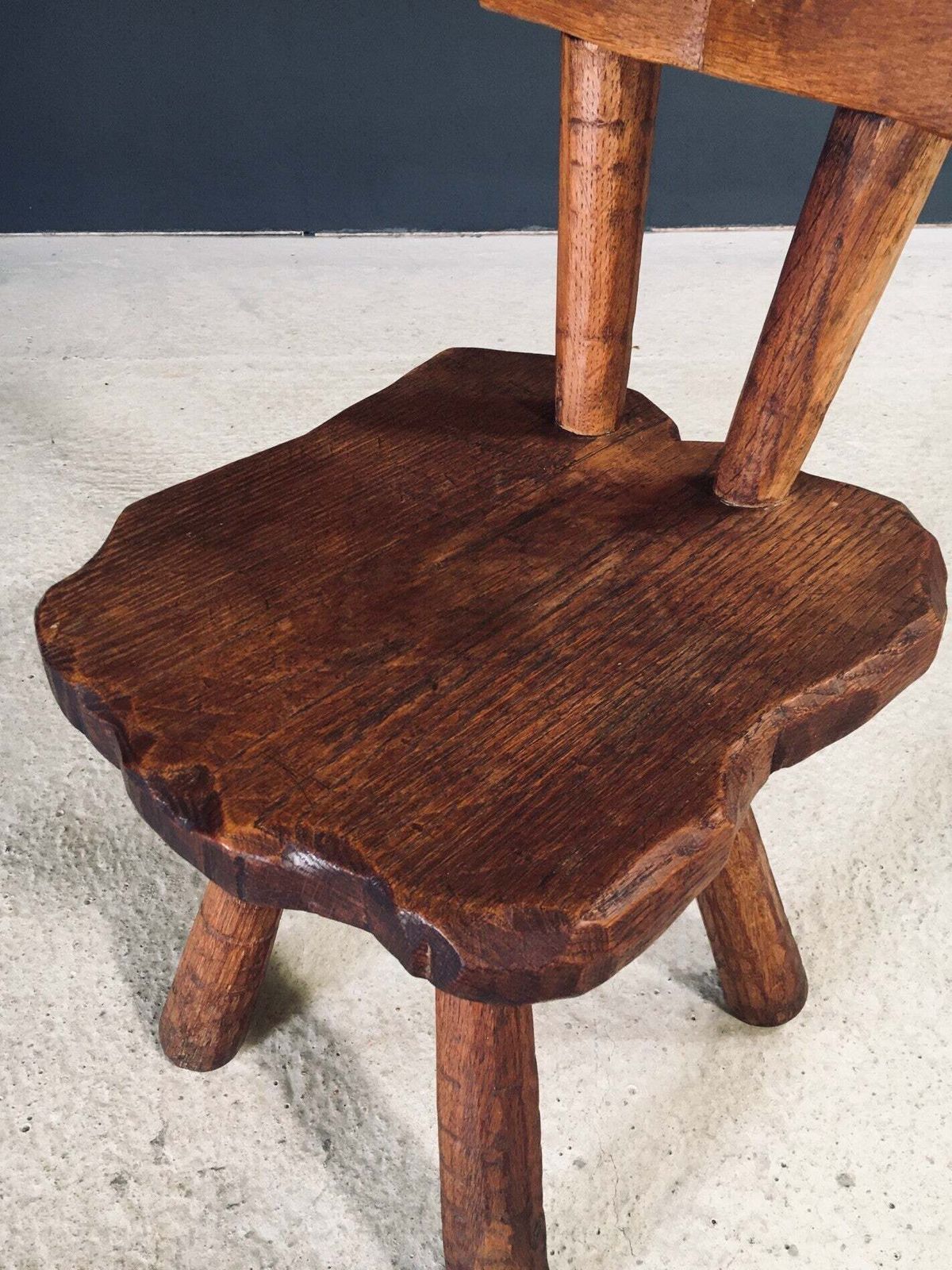 photo for sale Hand Carved Oak Rustic Alpine Chair, France 1920's