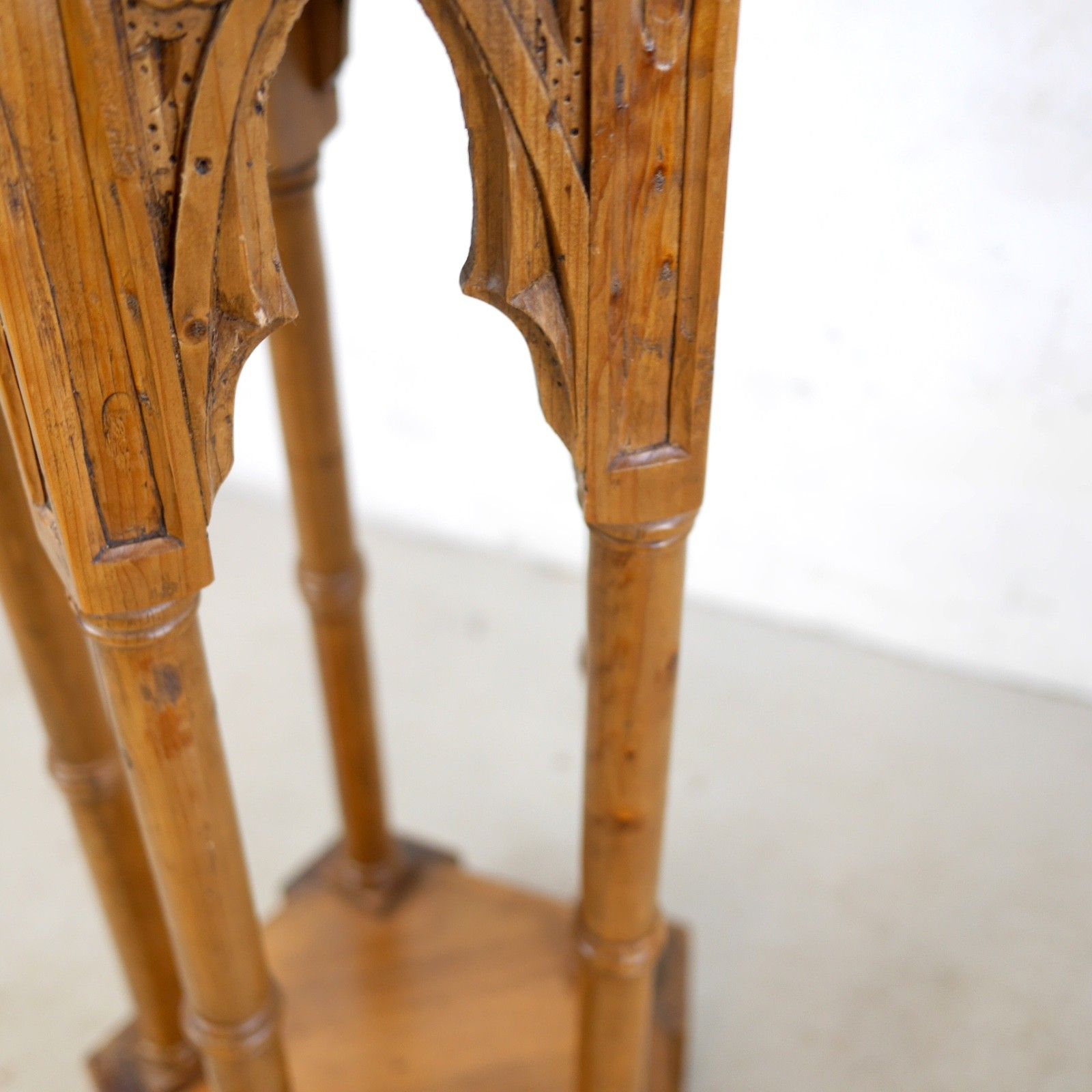 photo buy Tall Gothic Church Antique Pine Lamp Plant Columns Pedestal Stand  #102991