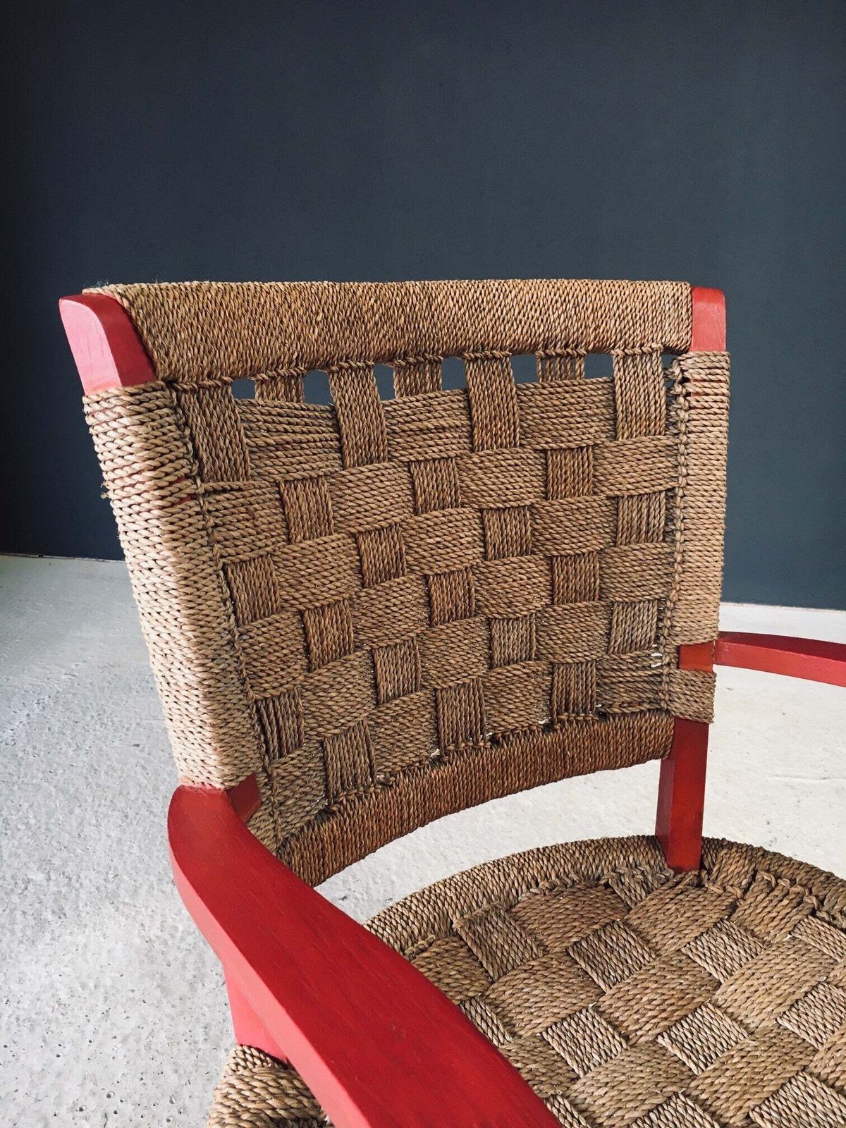 Vintage Mediterrane Design Fauteuil Met Touwbekleding, Frankrijk, Jaren 1930 photo vintage