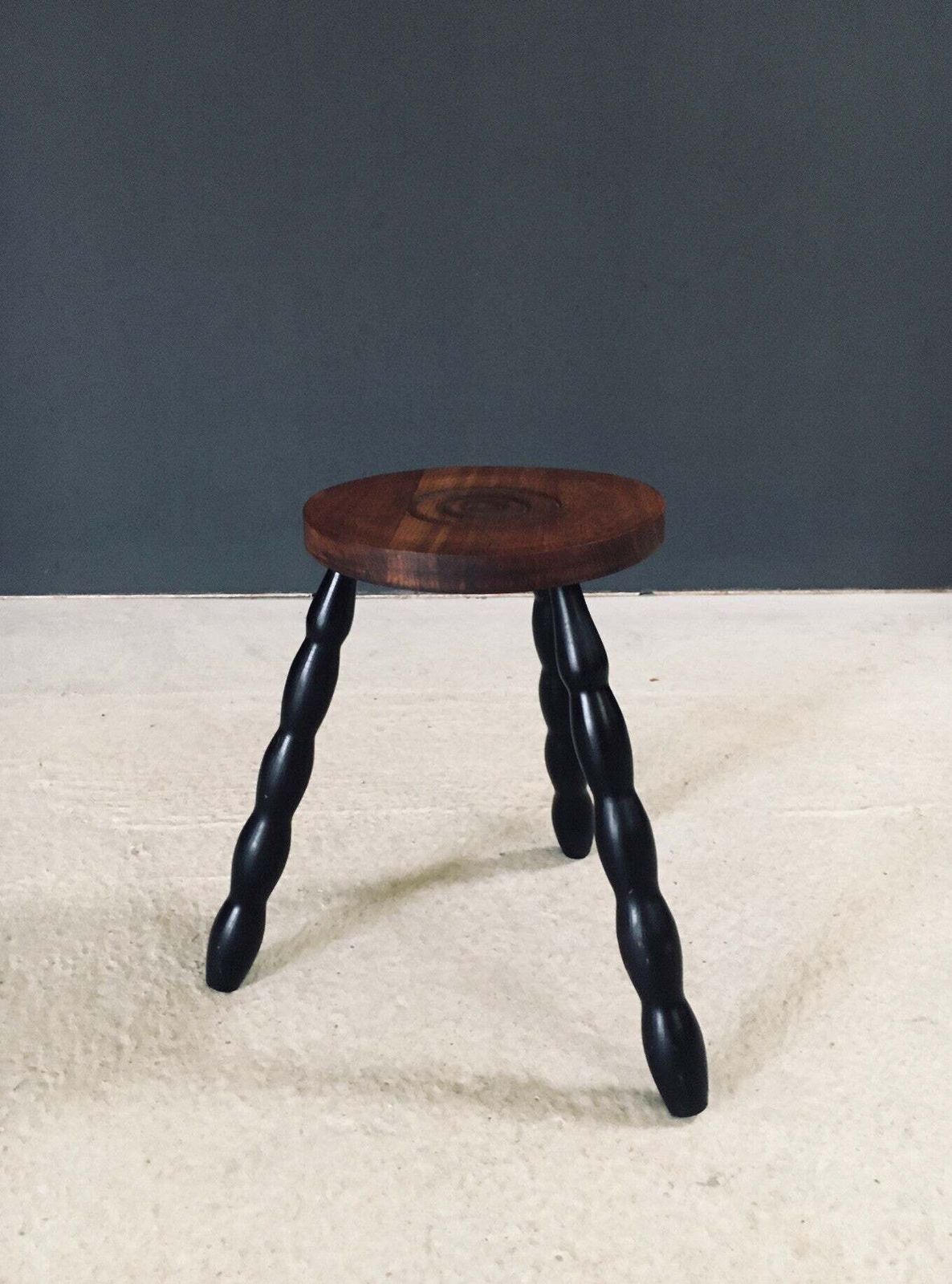 1940's French Design Bobbin Tripod Stool photo 450.0