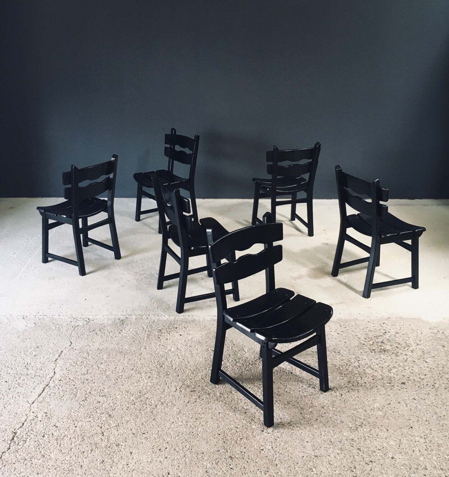 Brutalist Design Dining Chairs By Dittmann For Awa Radbound, Netherlands 1970's photo buy