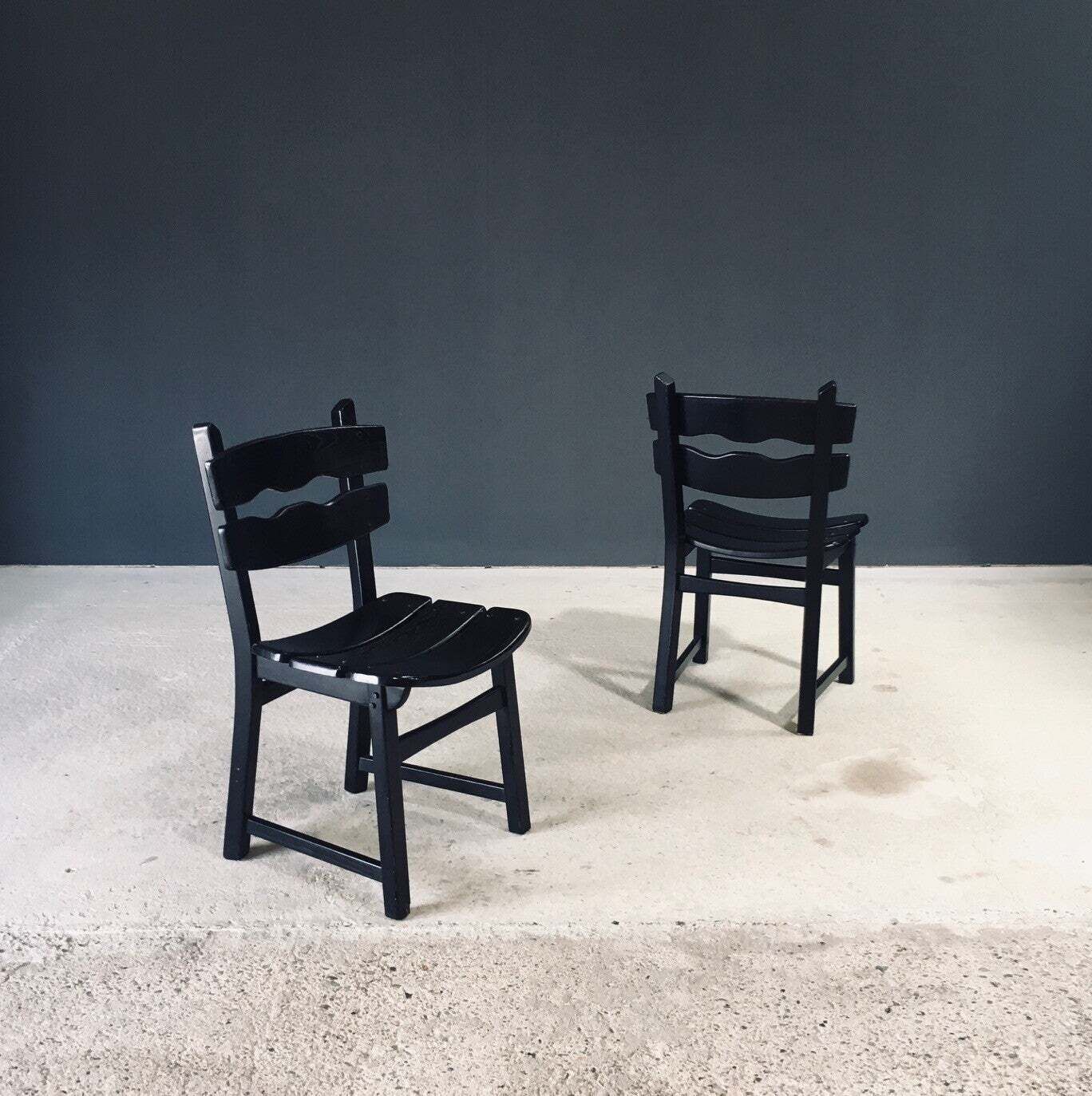 photo buy Brutalist Design Dining Chairs By Dittmann For Awa Radbound, Netherlands 1970's