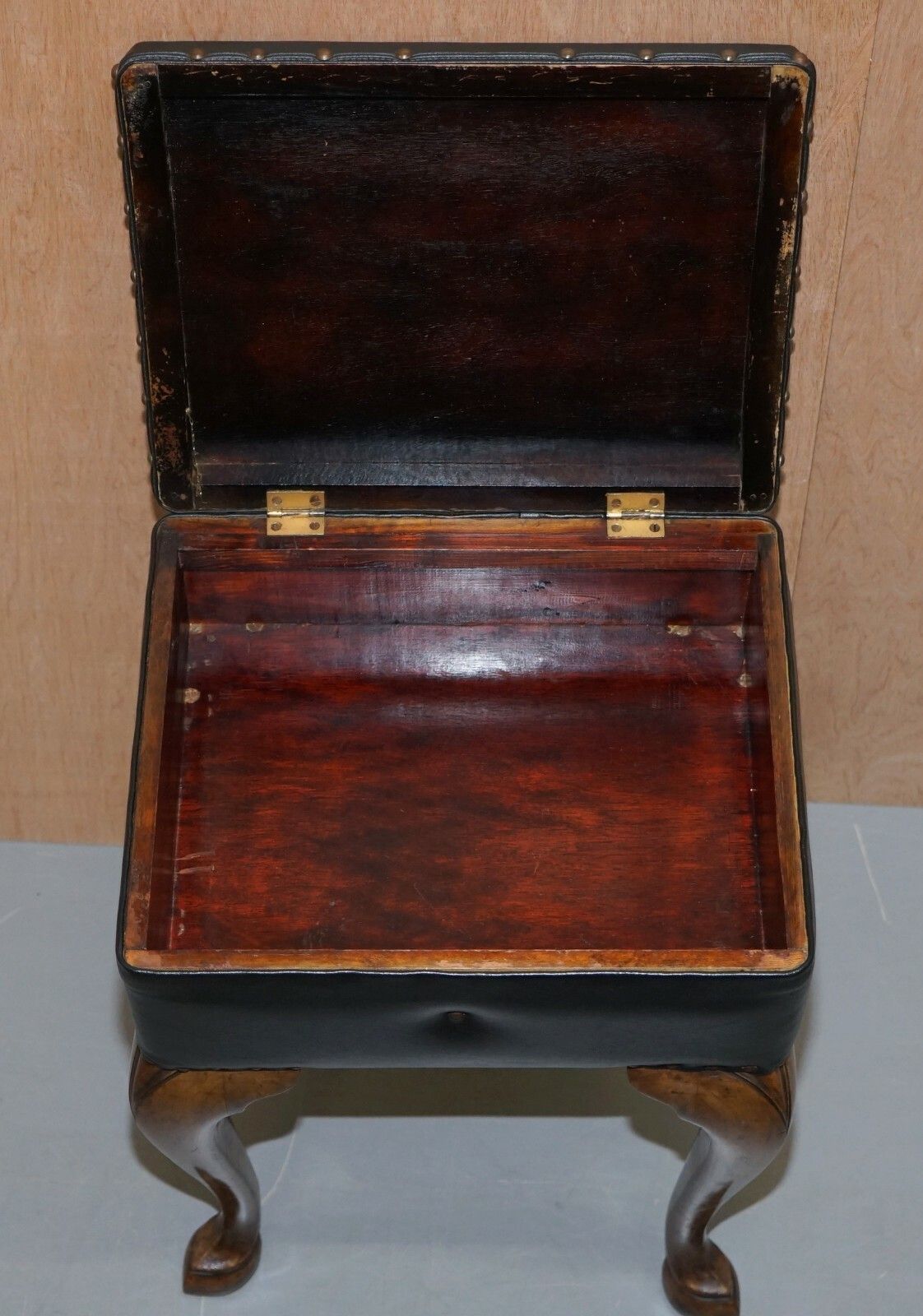575.0 Antique French Walnut Circa 1880 Piano Stool With Internal Music Storage photo
