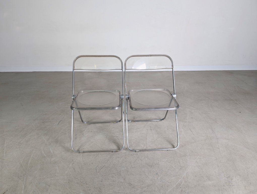 Set Of 2 Midcentury Folding Chair Plia Castelli Giancarlo Piretti Chair photo furniture