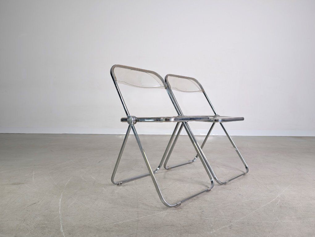 Set Of 2 Midcentury Folding Chair Plia Castelli Giancarlo Piretti Chair photo Furniture