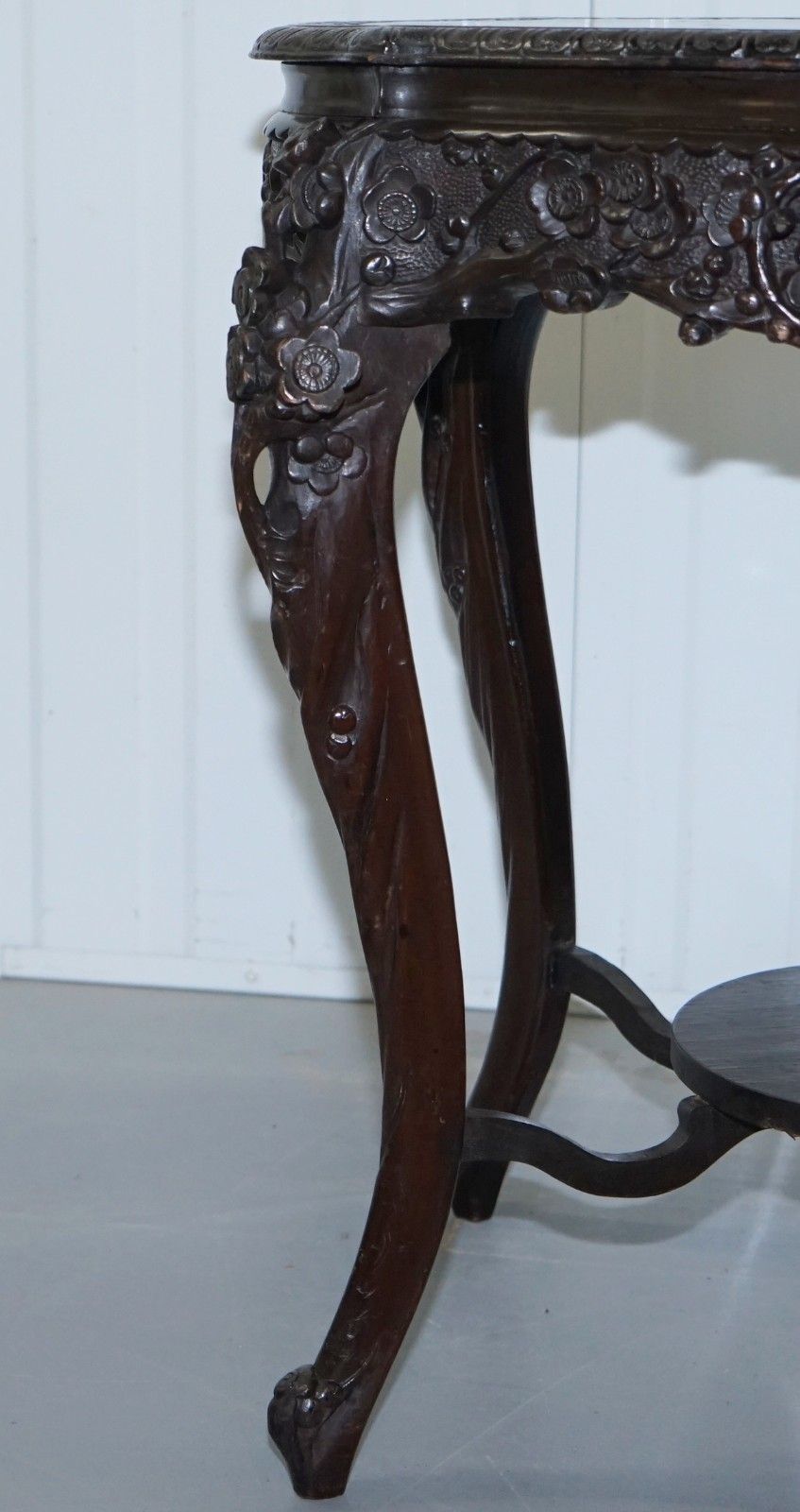 Heavily Carved Chinese Export Occasional Centre Table Black Lacquered Finish photo 500.0