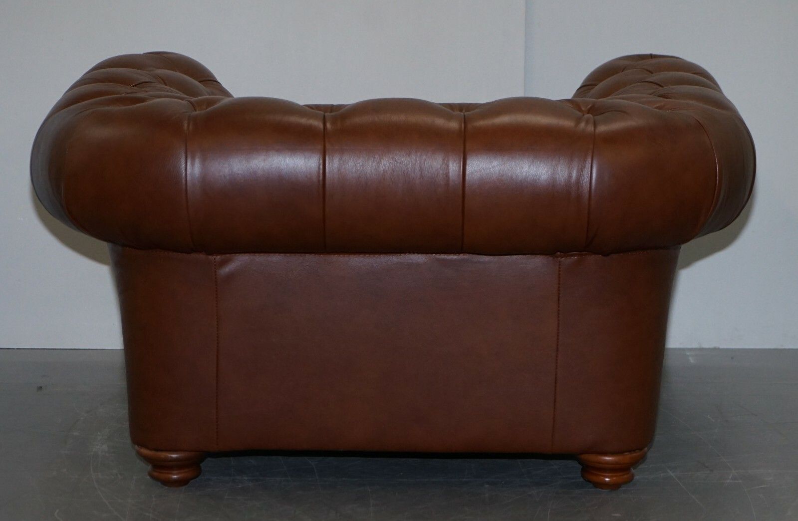 photo for sale Tetrad Made In England Brown Leather Chesterfield Armchair Part Of Full Suite