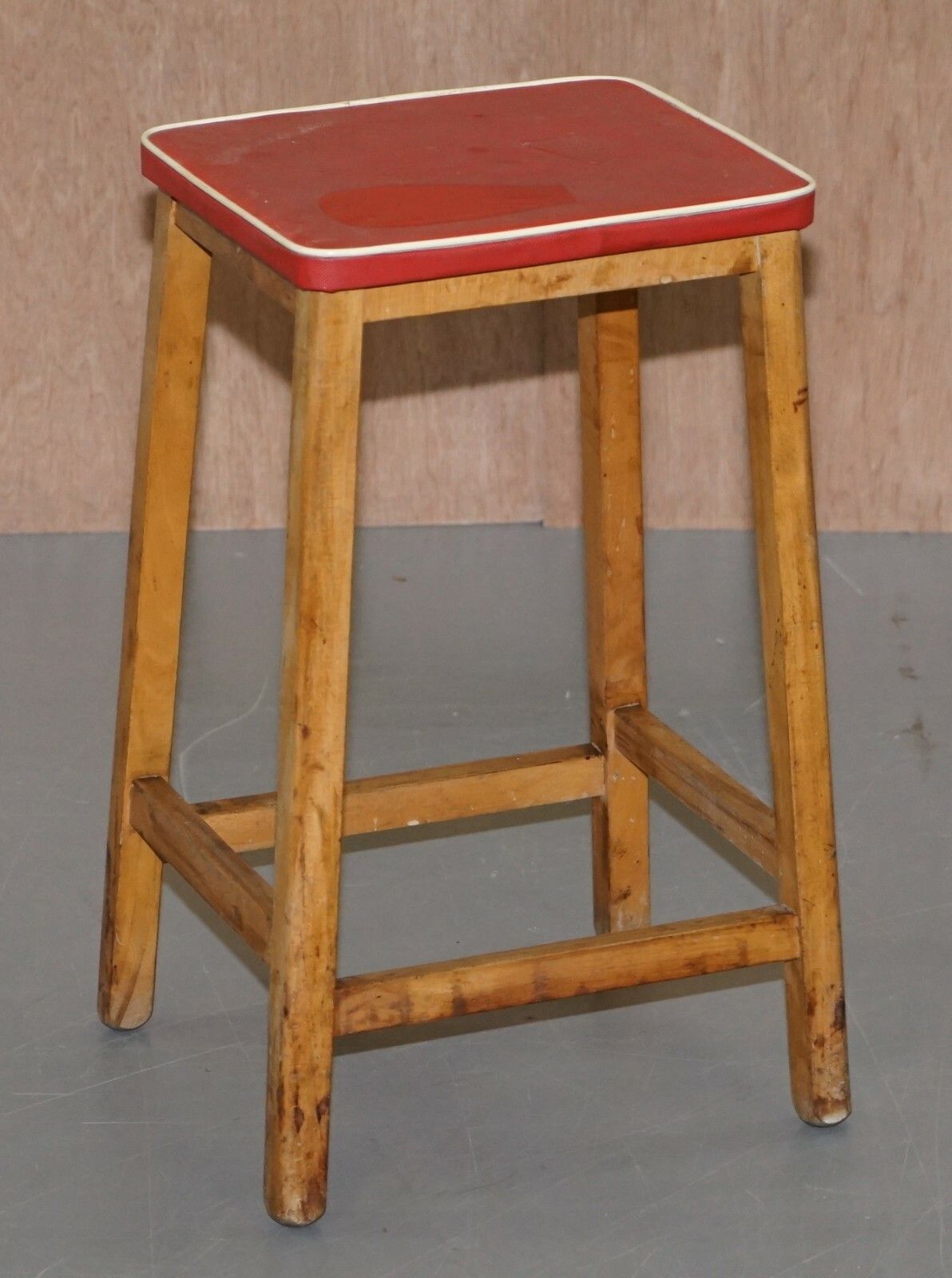 Suite Of Three Progressive Modern Industries Stamped Artist Art School Stools photo vinterior