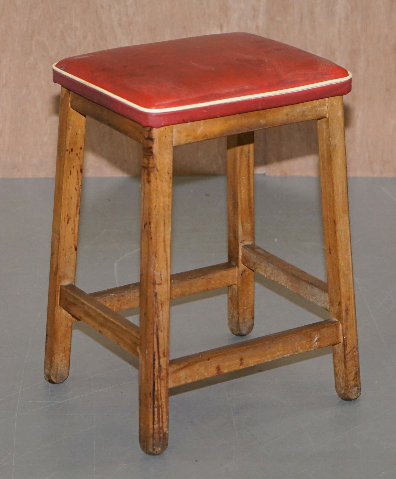 photo for sale Suite Of Three Progressive Modern Industries Stamped Artist Art School Stools
