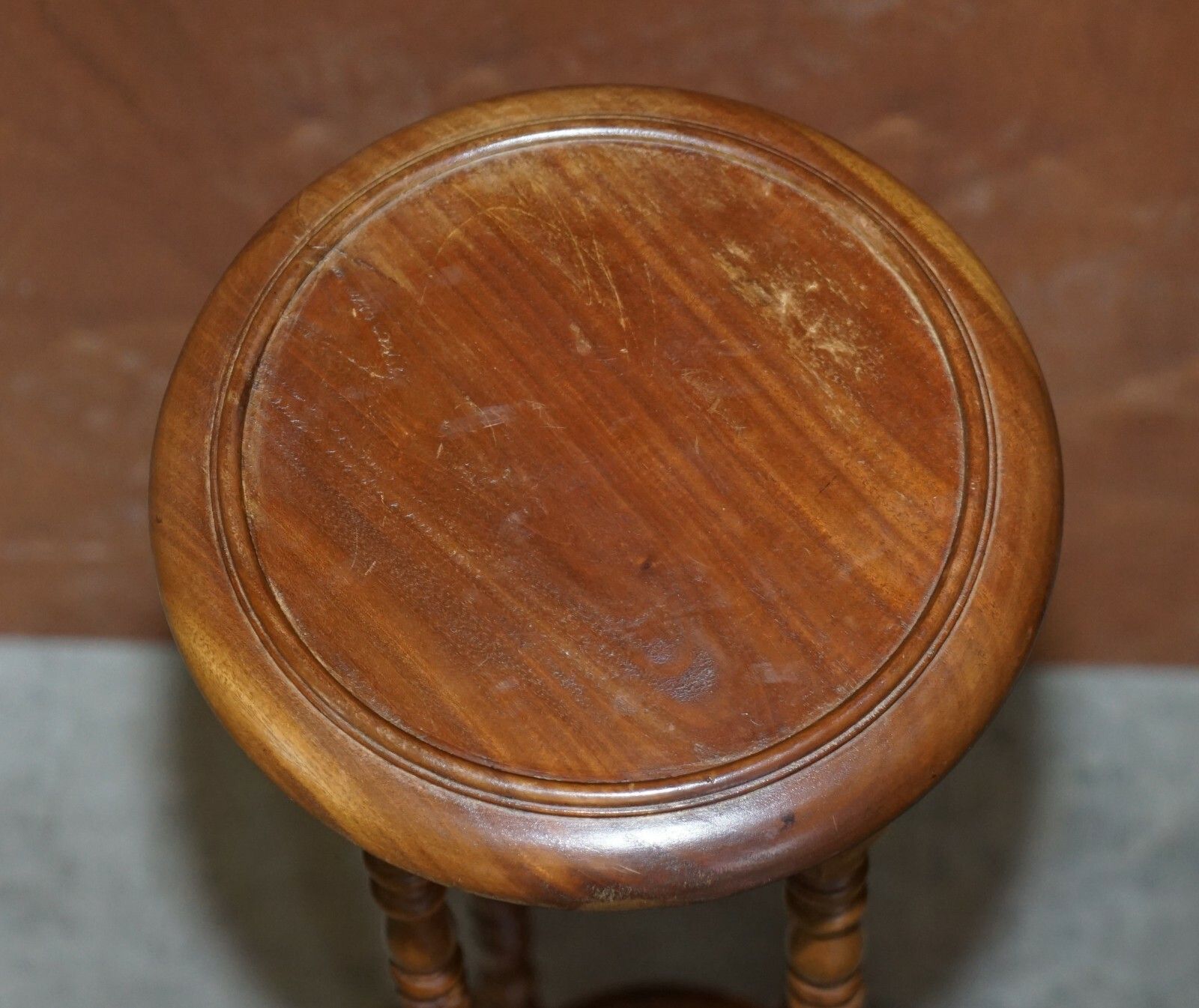 Edwardian Barley Twist Legs Tall Plant Jardiniere Display Stand With Two Tiers photo furniture