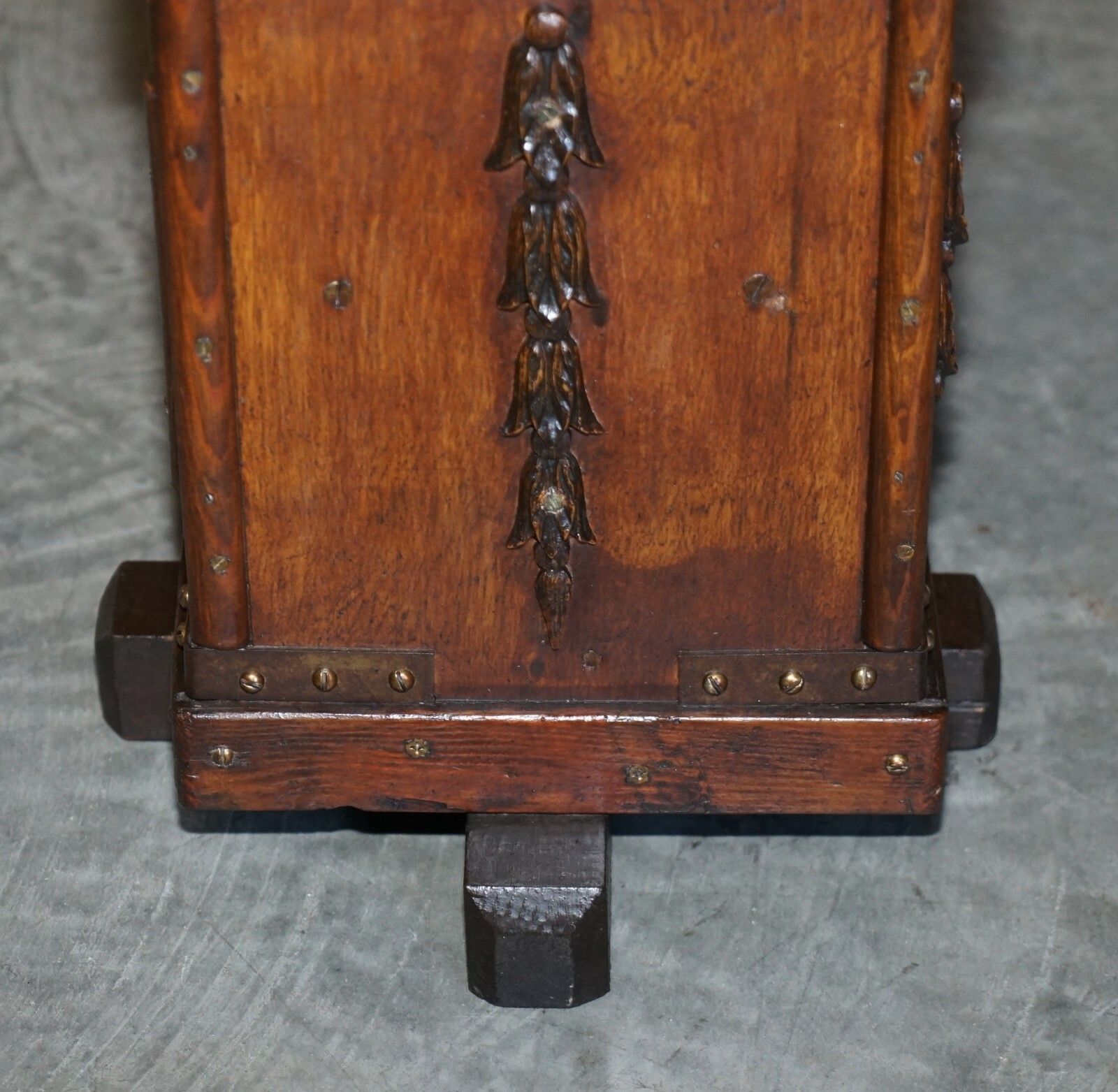 Lovely Hand Carved Circa 1880 English Oak Wastepaper Bin Nice And Decorative photo vintage