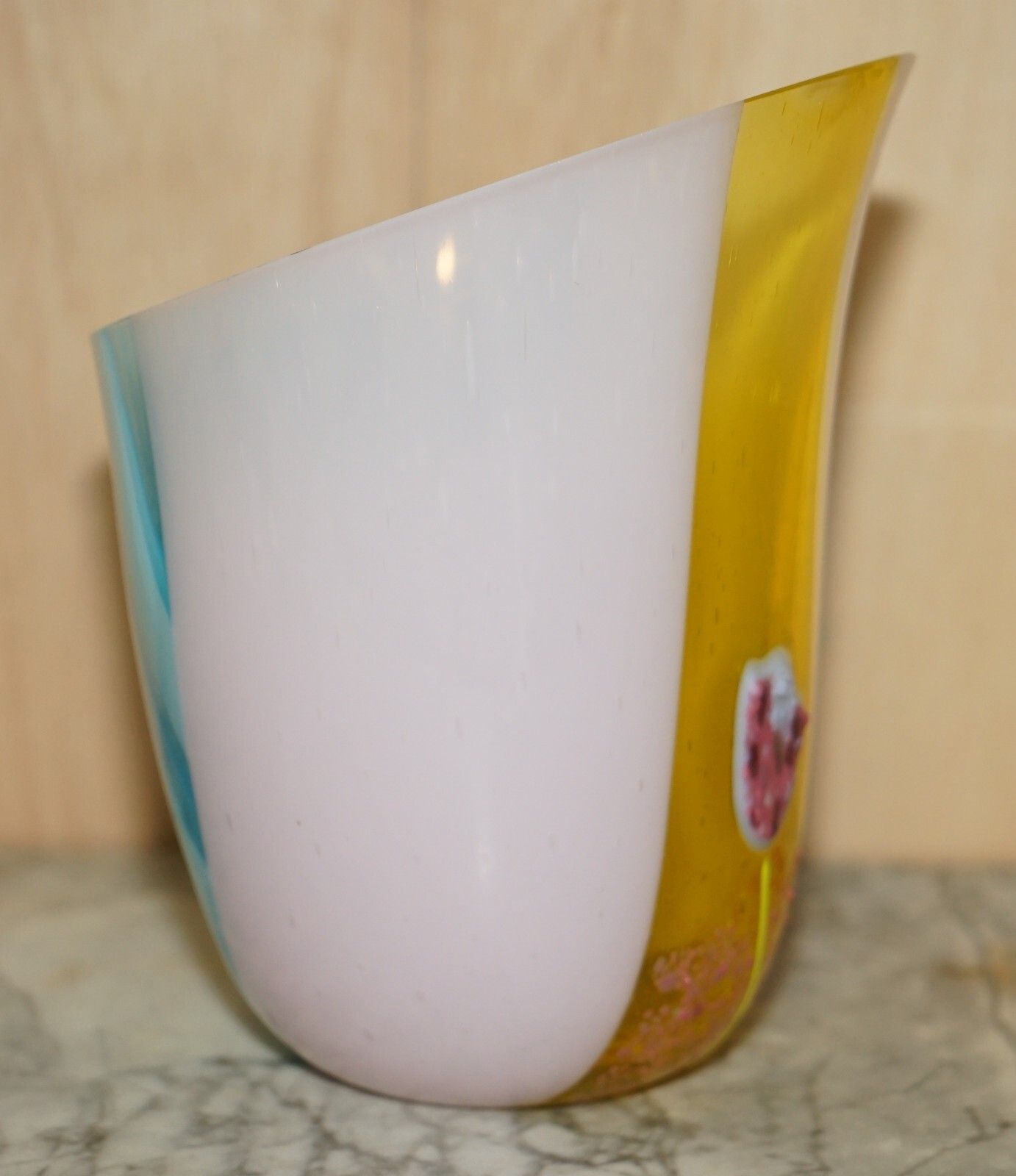 475.0 Beautiful Decorative Cm Stamped Custom Made Decorative Floral Glass Vase photo