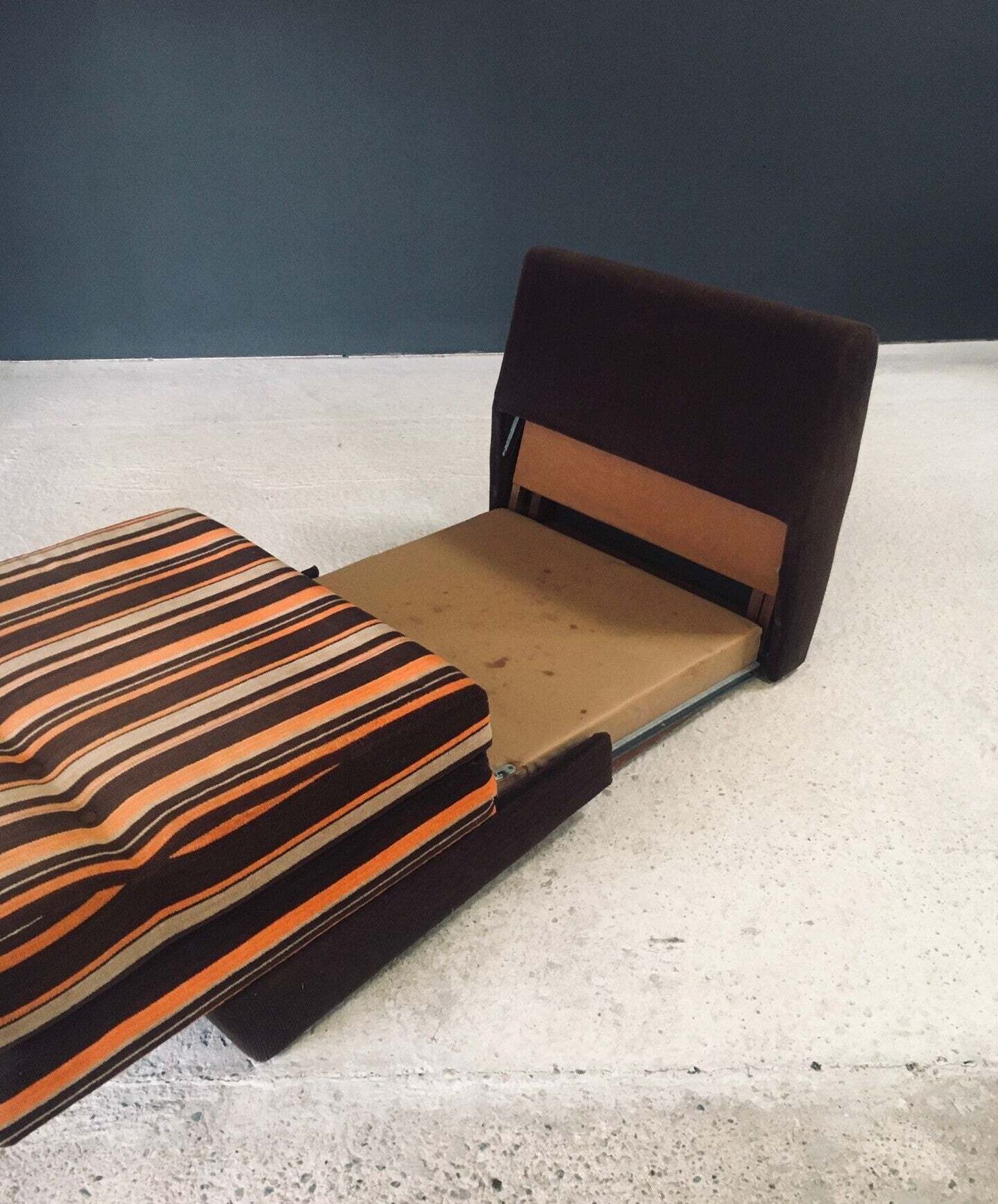 Furniture 1970's Design Fold Out Extendable Lounge Chair photo