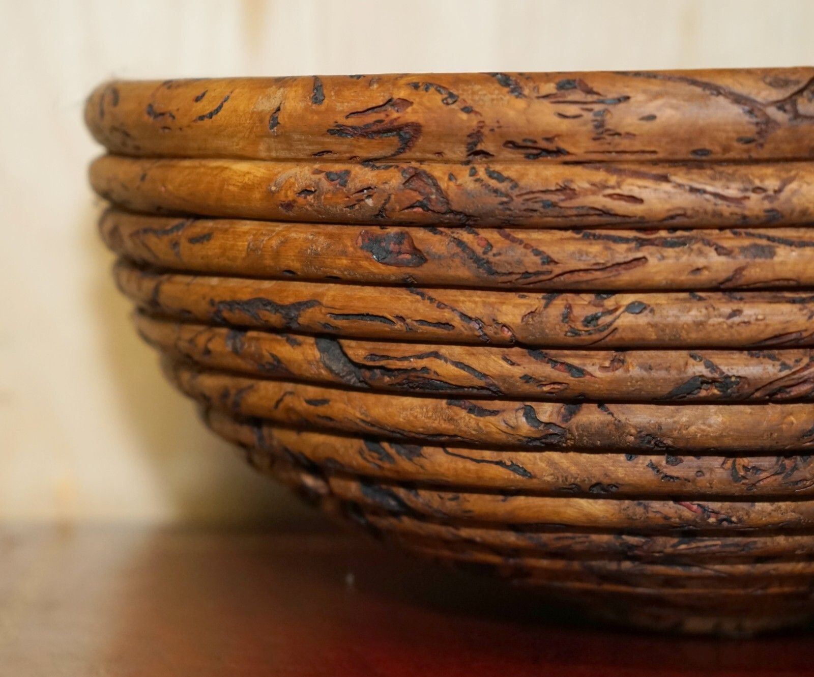Extra Large Heavily Burred Eucalyptus Bowl Signed B Moss For Fruit Etc Must See photo Home Decor