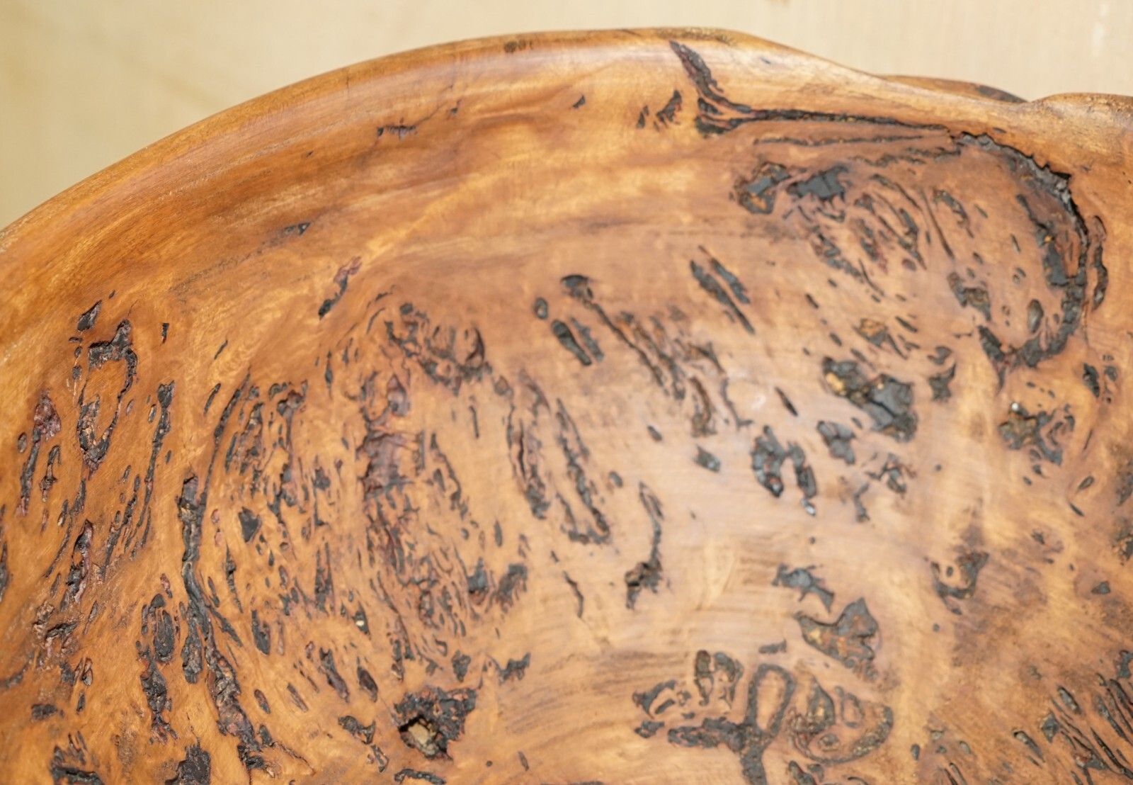 photo furniture Extra Large Heavily Burred Eucalyptus Bowl Signed B Moss For Fruit Etc Must See