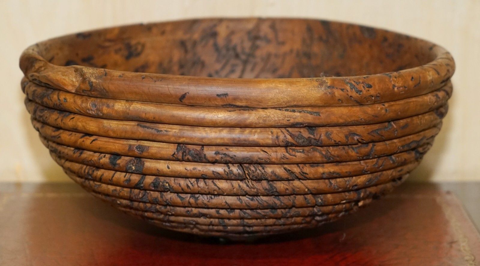 450.0 Extra Large Heavily Burred Eucalyptus Bowl Signed B Moss For Fruit Etc Must See photo