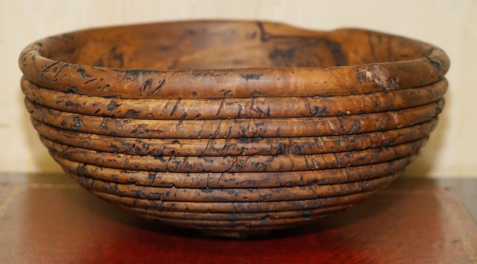 photo buy Extra Large Heavily Burred Eucalyptus Bowl Signed B Moss For Fruit Etc Must See