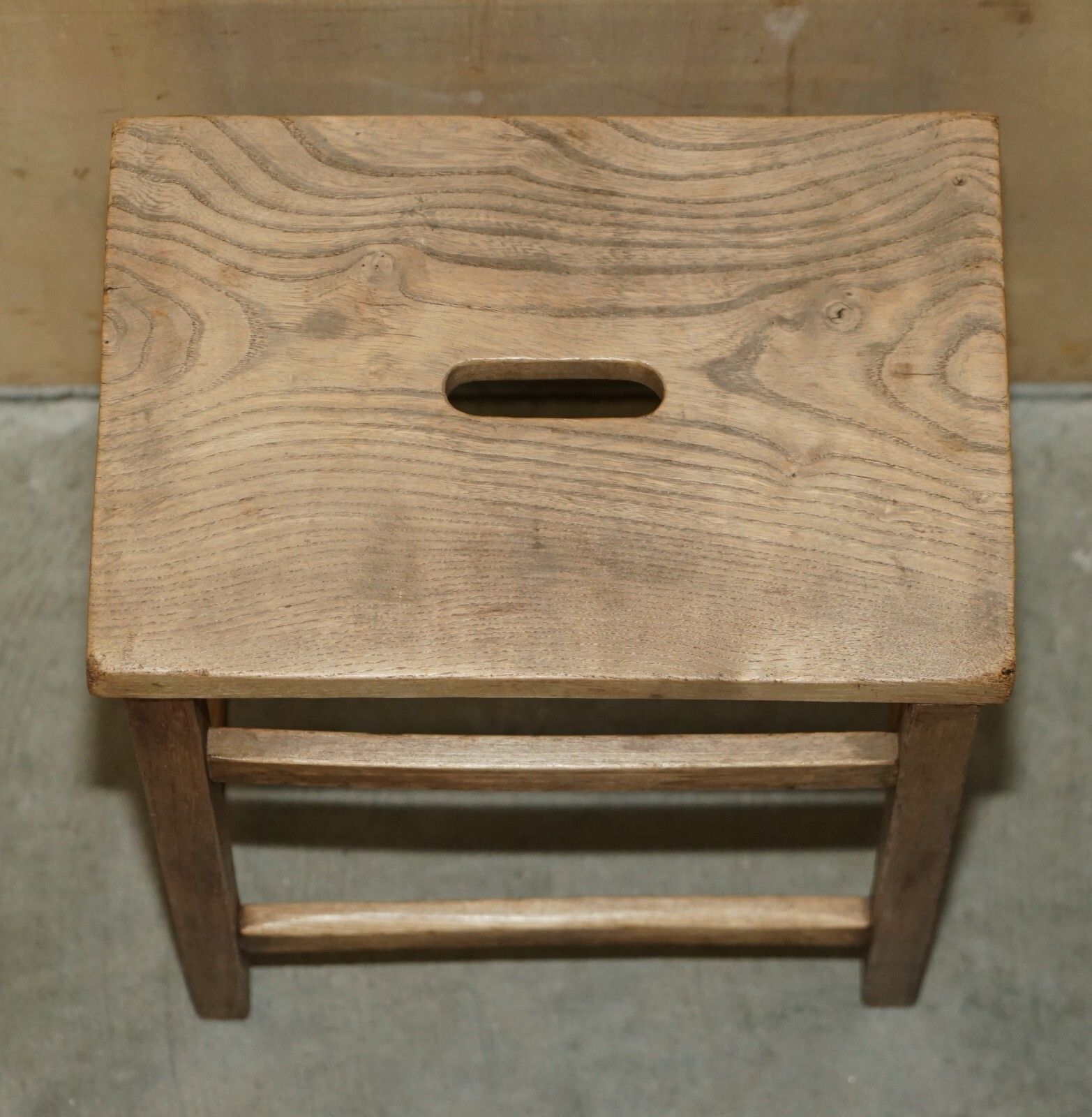 Lovely 19th Century English Painters Artists Stool Handle Cut Out In The Top photo vintage