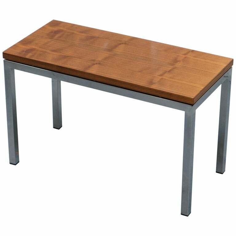Stunning Teak And Chrome Contemporary Small Coffee Table Mid Century Styling