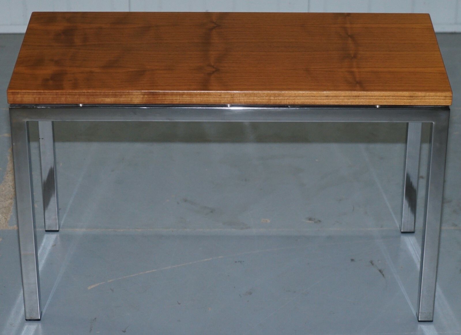 Stunning Teak And Chrome Contemporary Small Coffee Table Mid Century Styling photo for sale