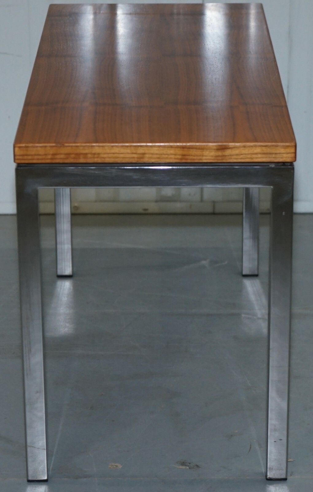 450.0 Stunning Teak And Chrome Contemporary Small Coffee Table Mid Century Styling photo