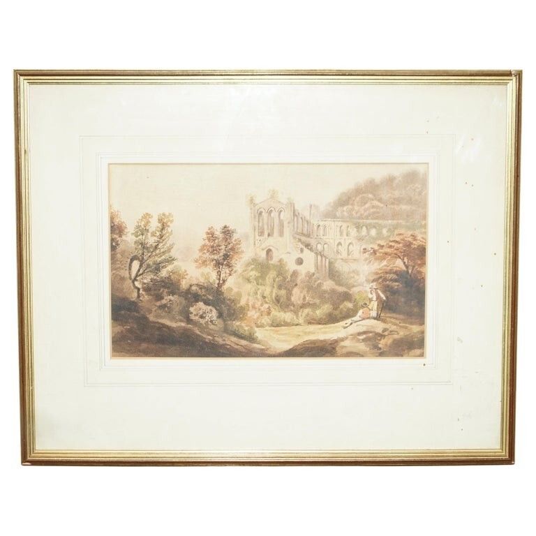 19th Century Tintern Abbey Francis Nicholson 1753 1844 Watercolour Painting