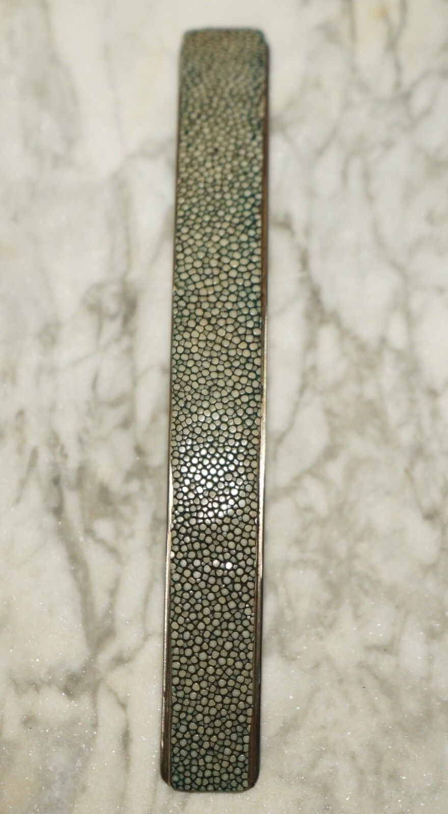 photo vinterior Suite Of Six Shark Manta Ray Shagreen Upholstered Contemporary Drawer Handles