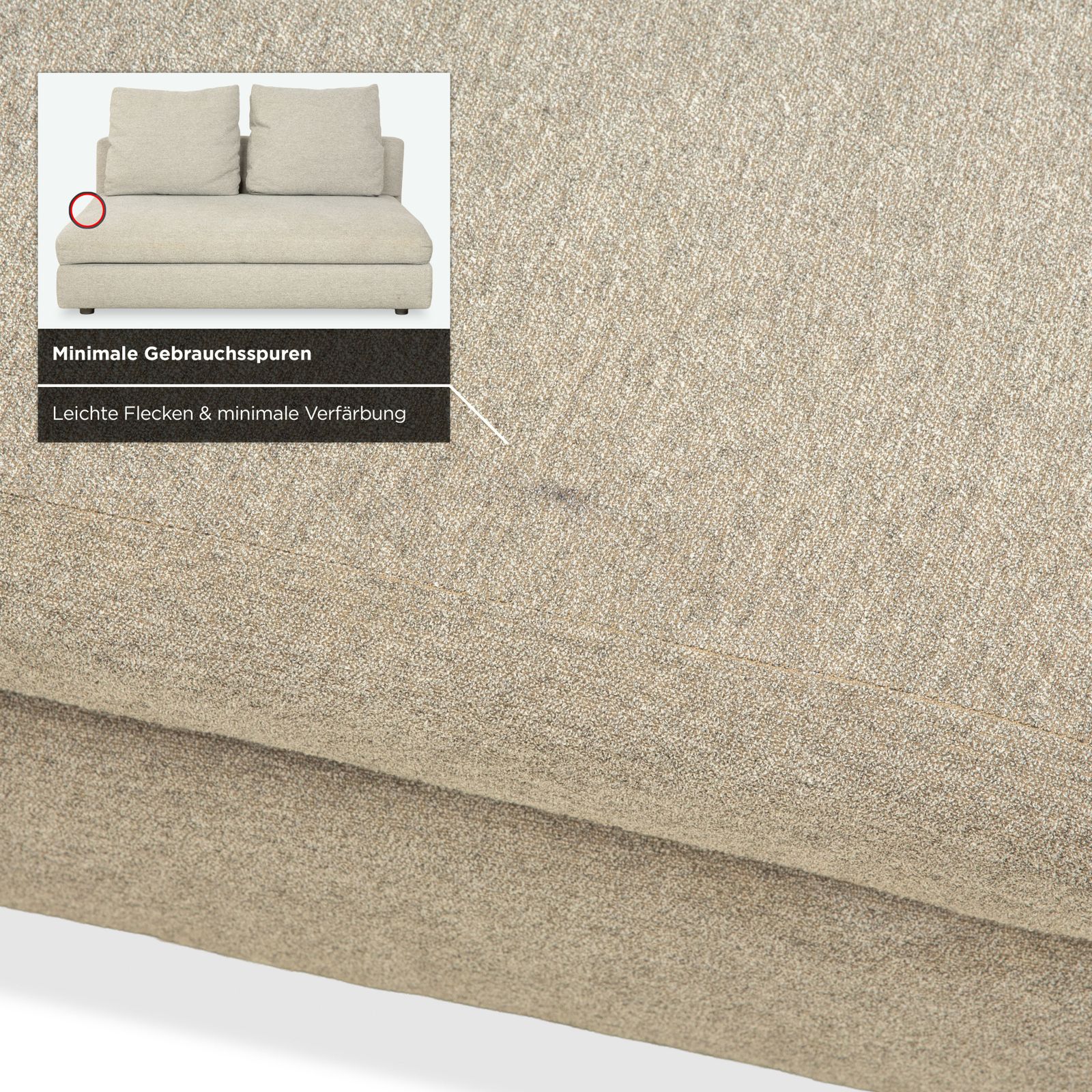 Canapé 2 places Minotti en tissu gris clair, avec coussins photo vinterior