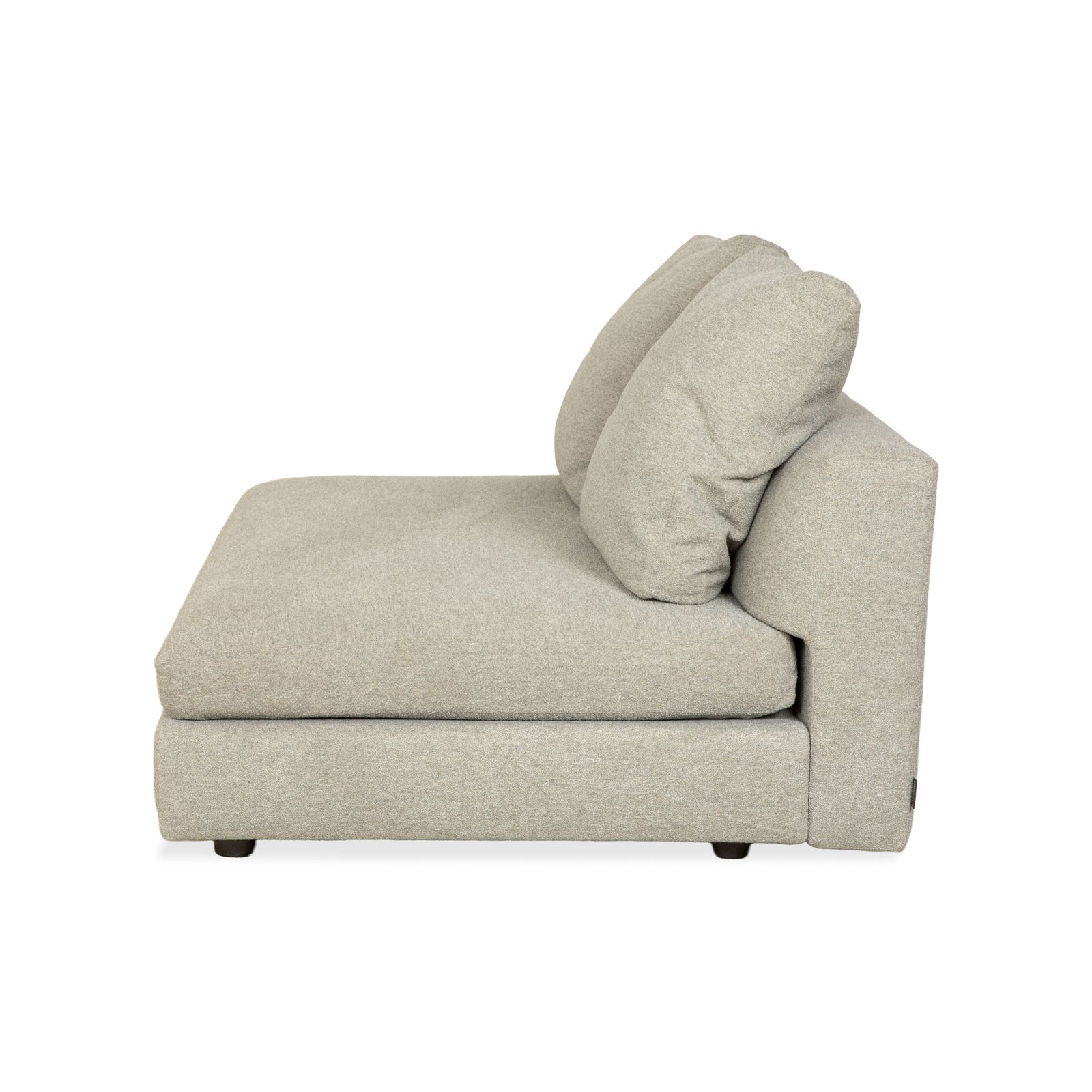 Mobilier Canapé 2 places Minotti en tissu gris clair, avec coussins photo
