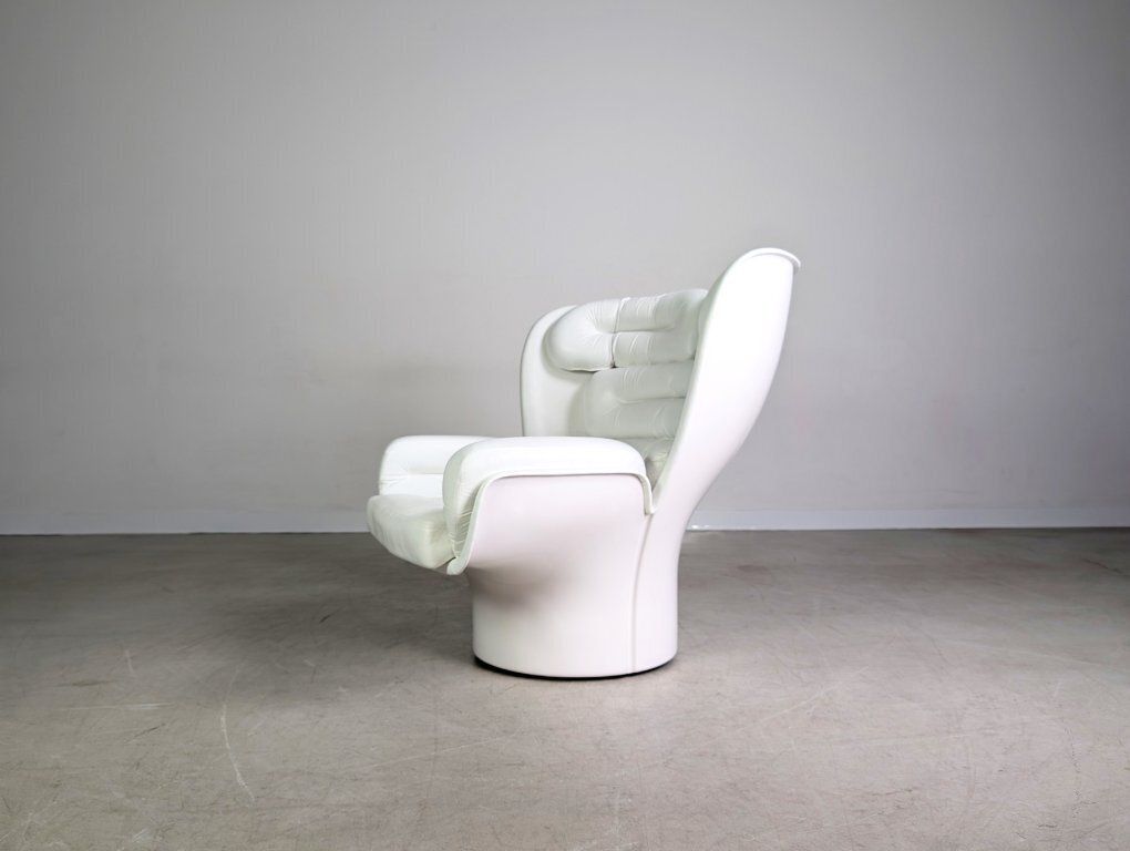 Elda Chair Joe Colombo Fauteuil Vintage Comfort Leer Wit photo 8638.0