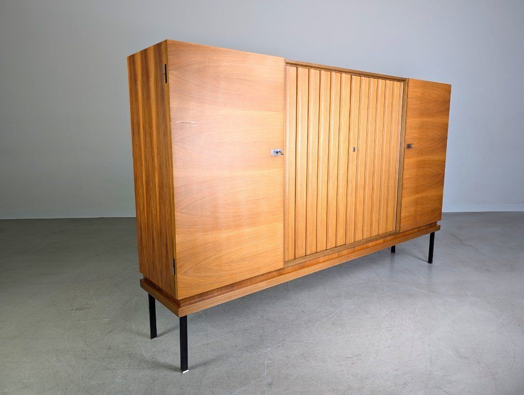 Original Midcentury Highboard Famöla Furniture Fama Walnut photo Furniture