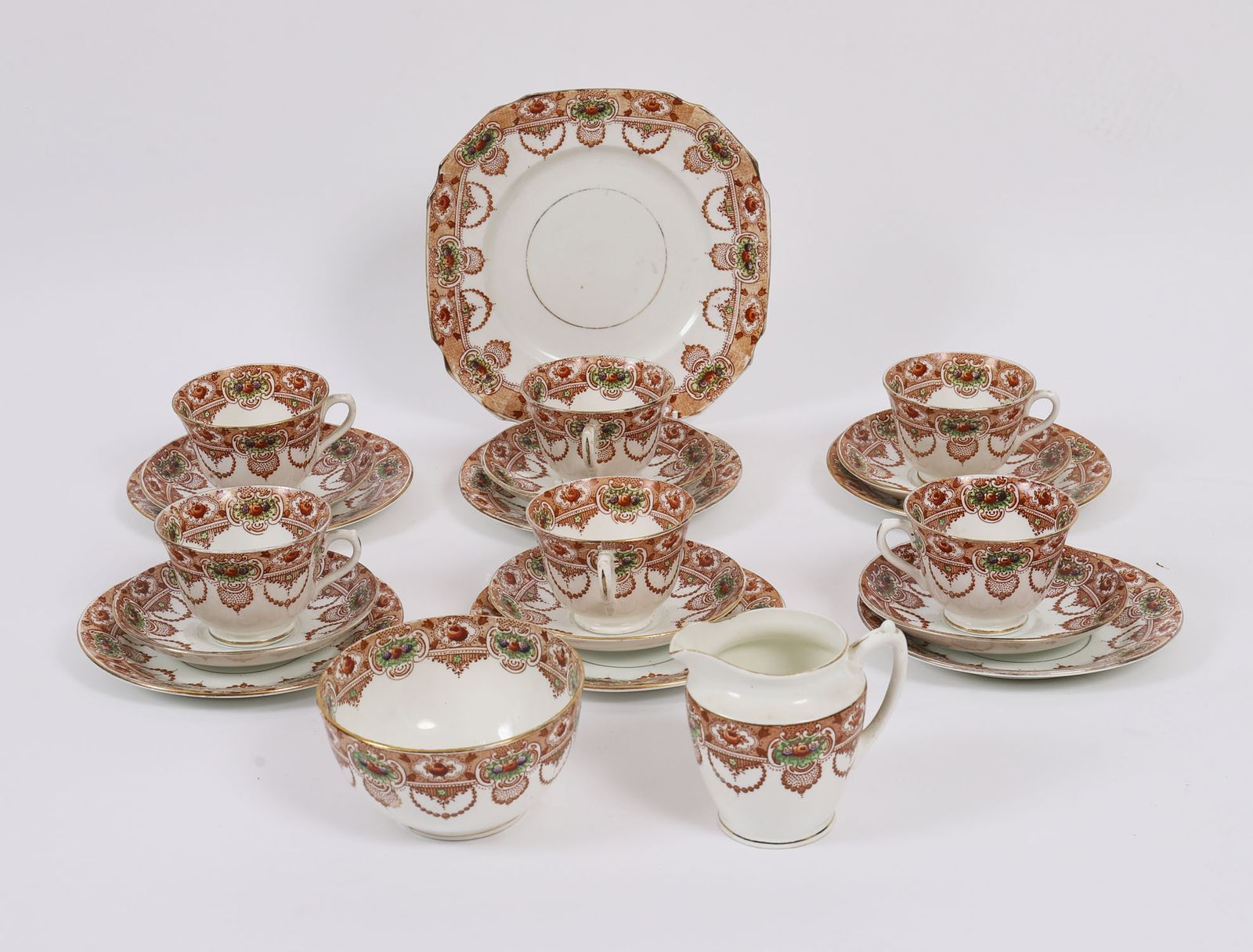 Antique 21 Piece Doric China, Longton Stafford Porcelain Tea Set  Circa 1926 35