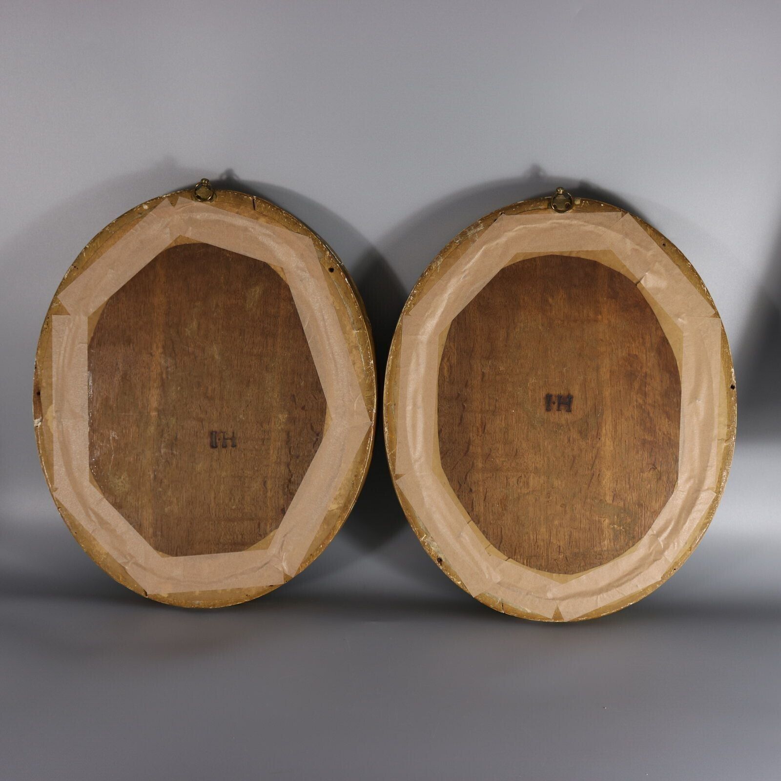 Pair Silkwork Embroidered Pictures Of Shepherd & Shepherdess photo vintage