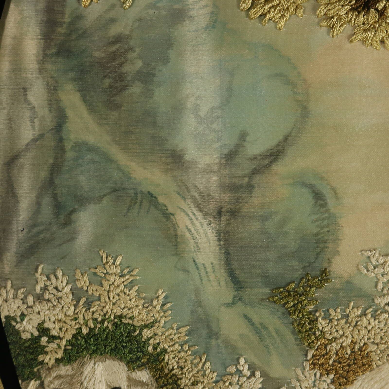photo vinterior Pair Silkwork Embroidered Pictures Of Shepherd & Shepherdess