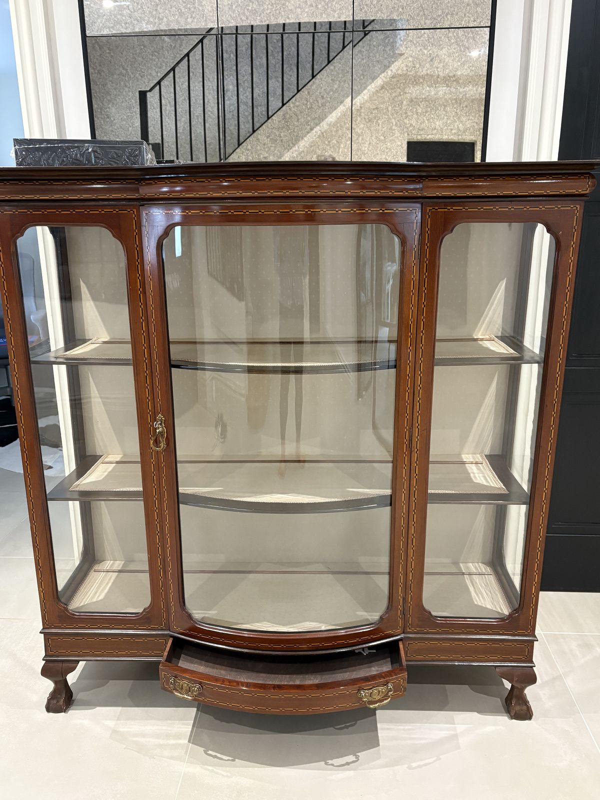 1950s Glass Display Cabinet 3 Display Shelves Walnut photo buy