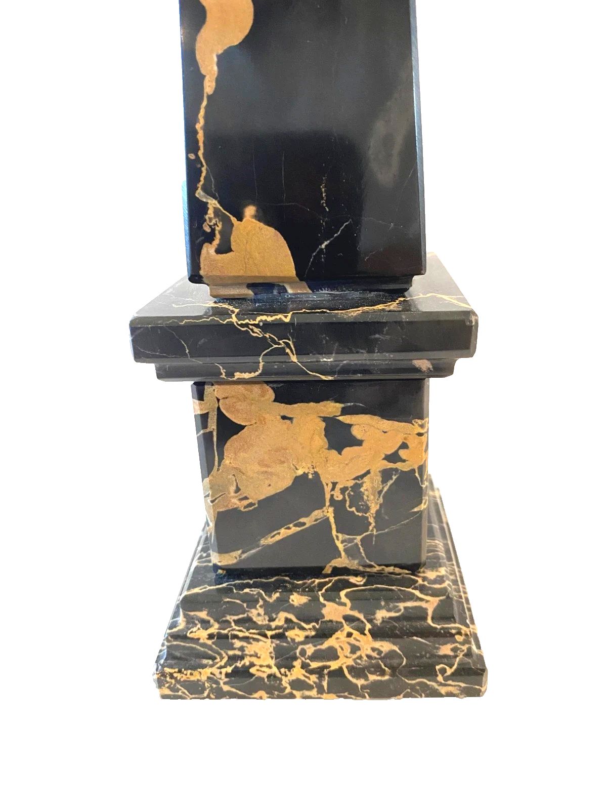 photo furniture Portor Black Marble Obelisk With Yellow Vein 20th Century
