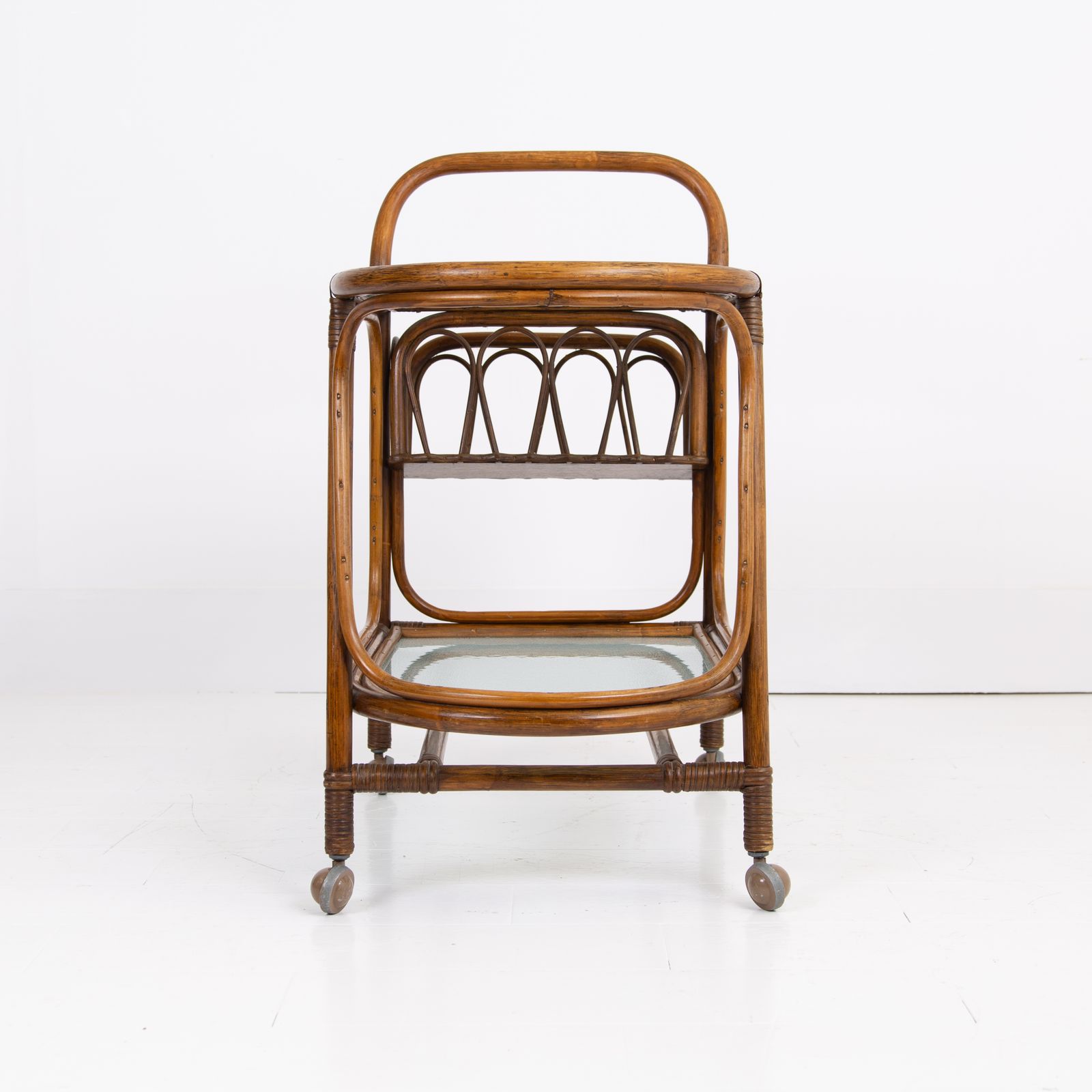 450.0 Mid Century Bamboo Drinks Trolley C1970 By Angrave's photo