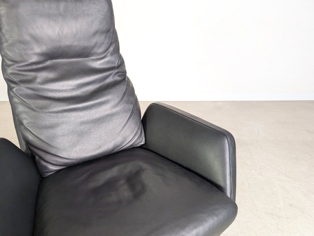 Original Cor Cordia Armchair 15111 Leather 286 Black Swivel Chair photo vintage