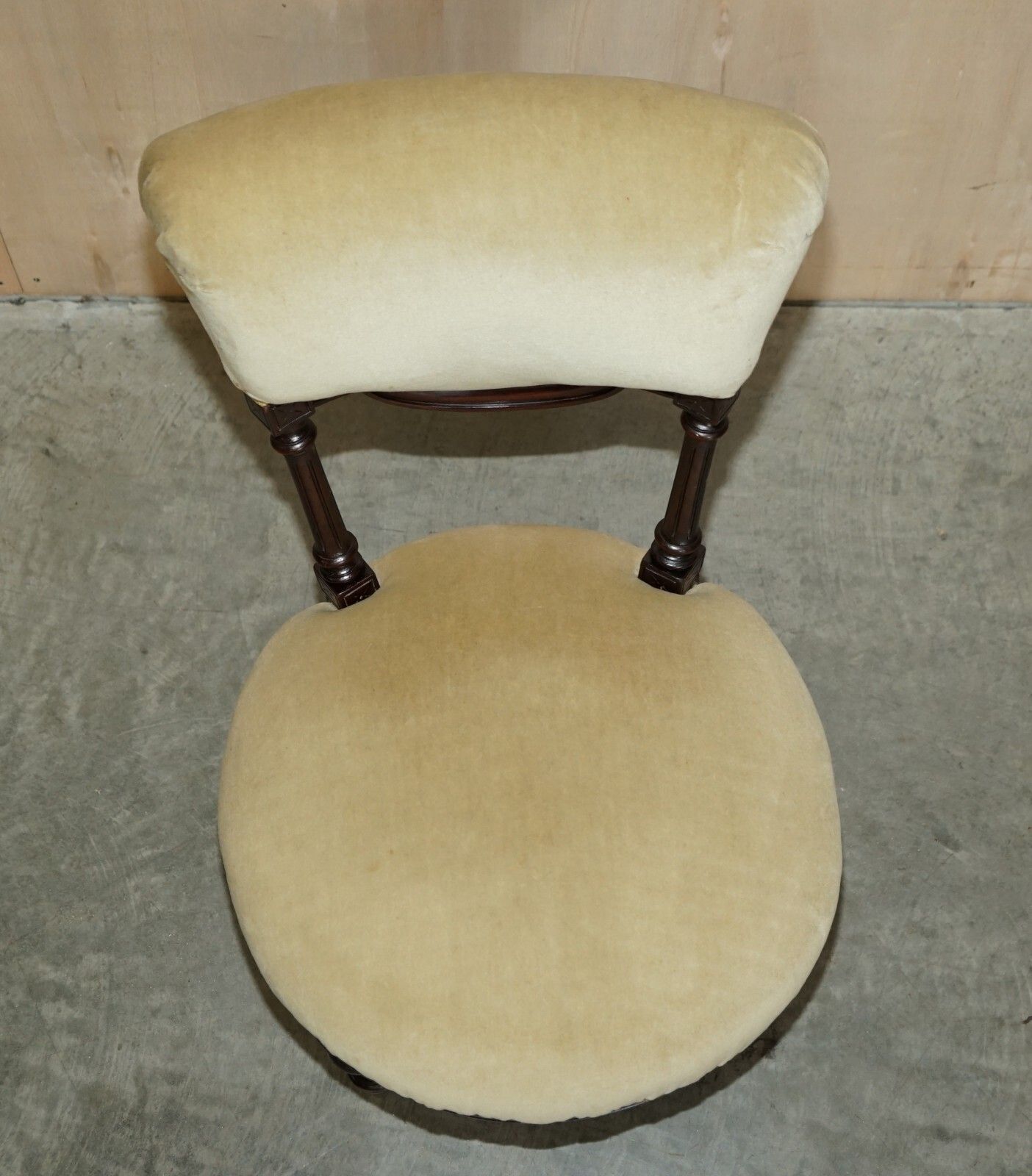 photo for sale Small Antique Victorian Nursing Chair Circa 1860 Carved Mahogany Frame