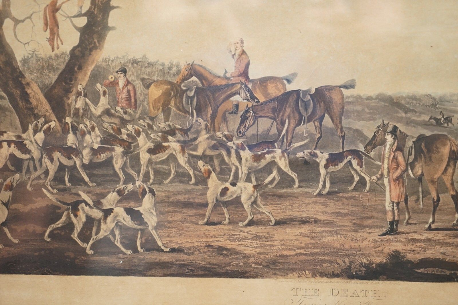 Rare Pair Of Hunting Prints The Death & The Chase 1819 T Sutherland Sculpt photo Art