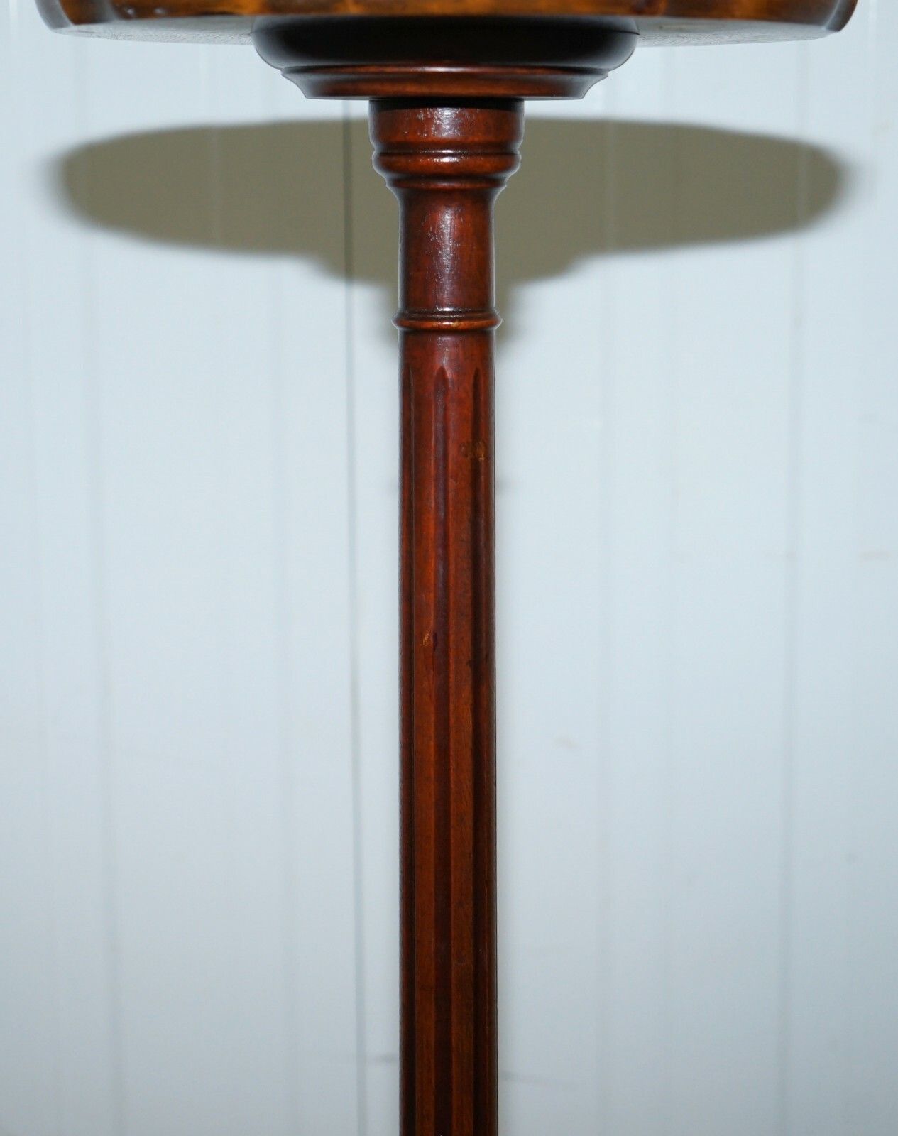 Tall Hand Carved Mahogany Jardiniere Stand, Claw & Ball Feet Scalloped Edge Top photo buy