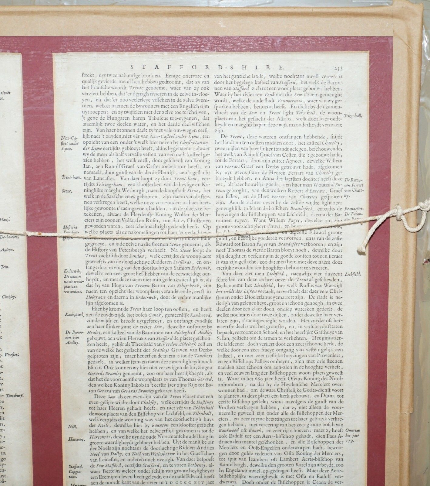 photo for sale Double Sided And Glazed Cheshire 1645 Hand Coloured Antique Print Map Rare Find