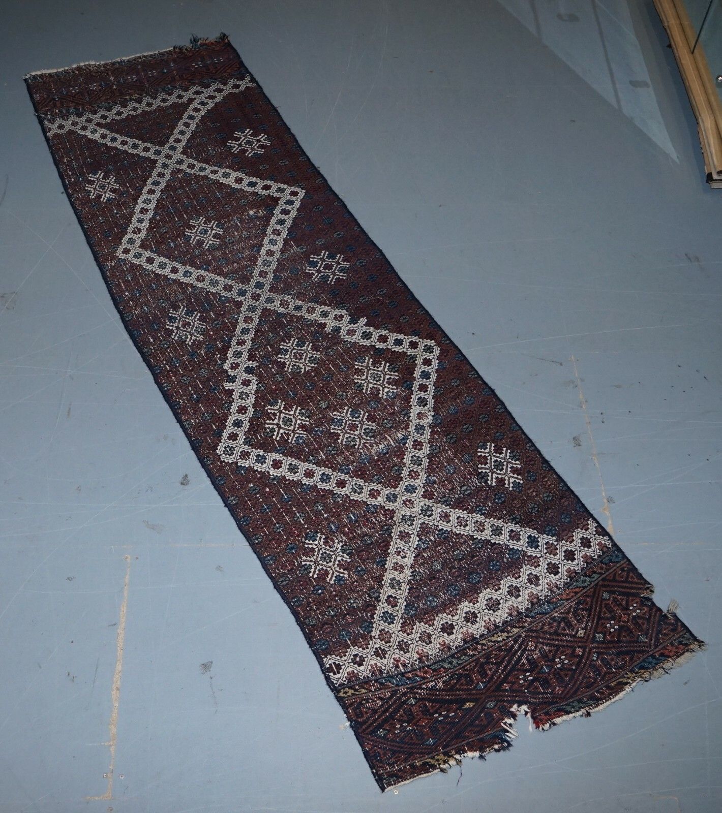 Very Old Antique Hand Knotted Runner Rug Stunning Kilim Country House Charming photo furniture