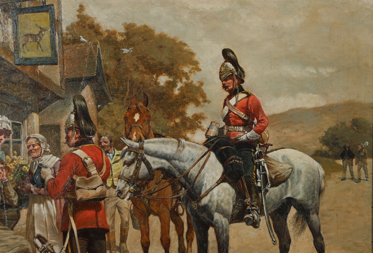 photo buy English Victorian Drunken & Disorderly Tavern Oil Painting Picture By Gilbert Scott Wright (Circa 1897)