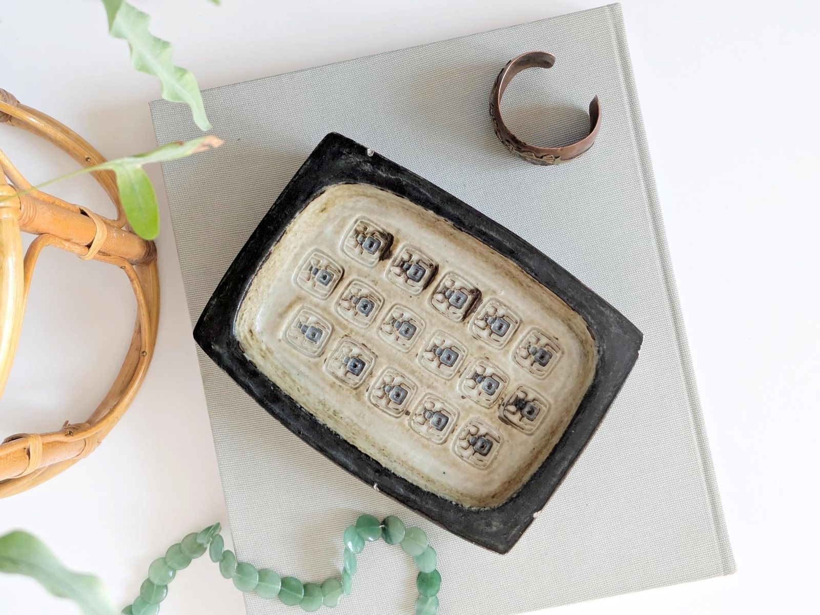 Midcentury Royal Copenhagen Scarab Vide Poche, Brutalist Stoneware Bowl By Jørgen Mogensen, Danish Pottery 1960s photo furniture