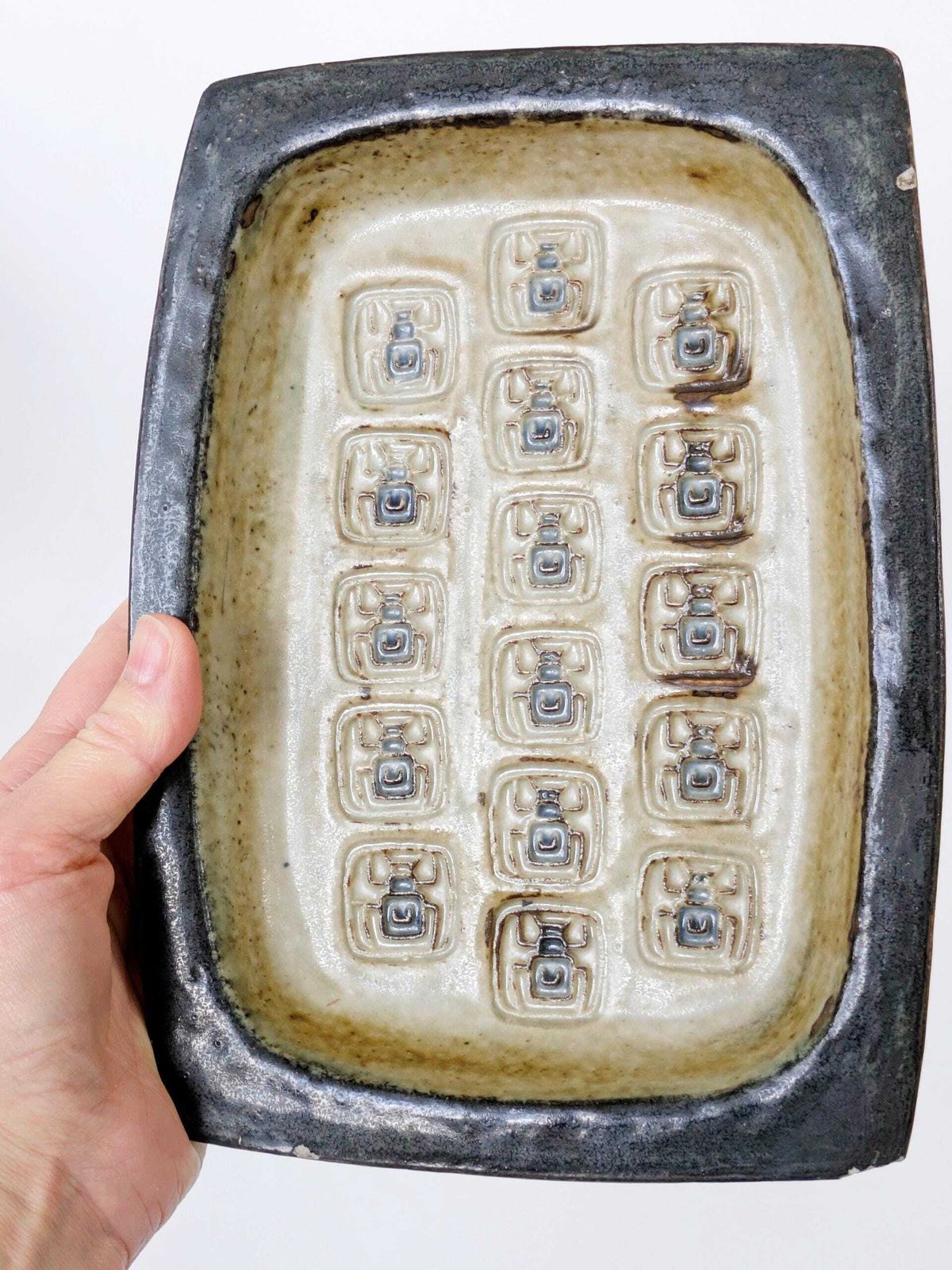 Midcentury Royal Copenhagen Scarab Vide Poche, Brutalist Stoneware Bowl By Jørgen Mogensen, Danish Pottery 1960s photo 323.0