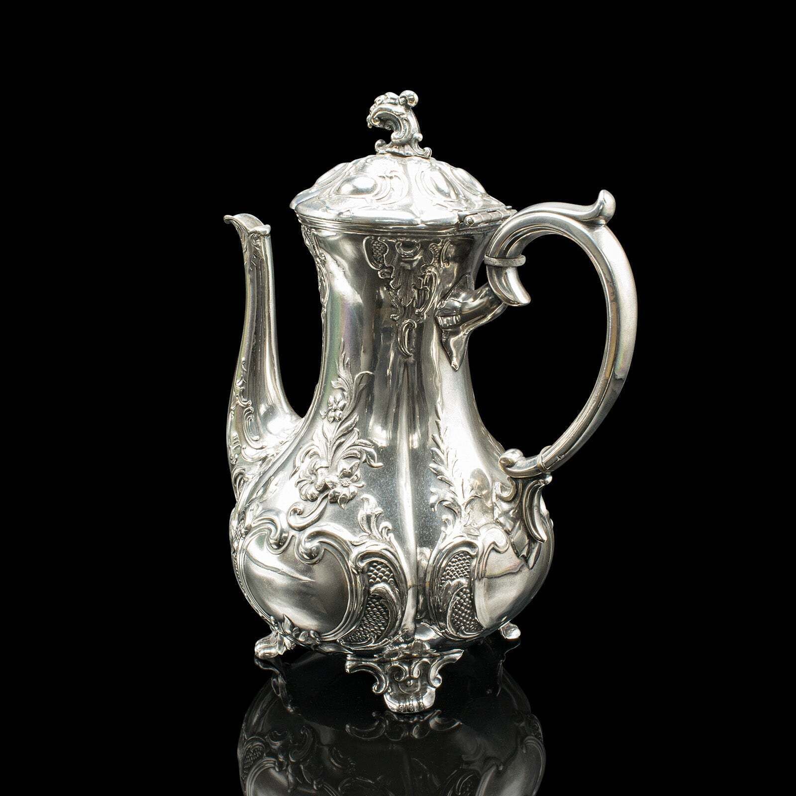Antique 4 Piece Tea Service, English, Silver Plate, Coffee Pot, Edwardian, 1910 photo Home Decor