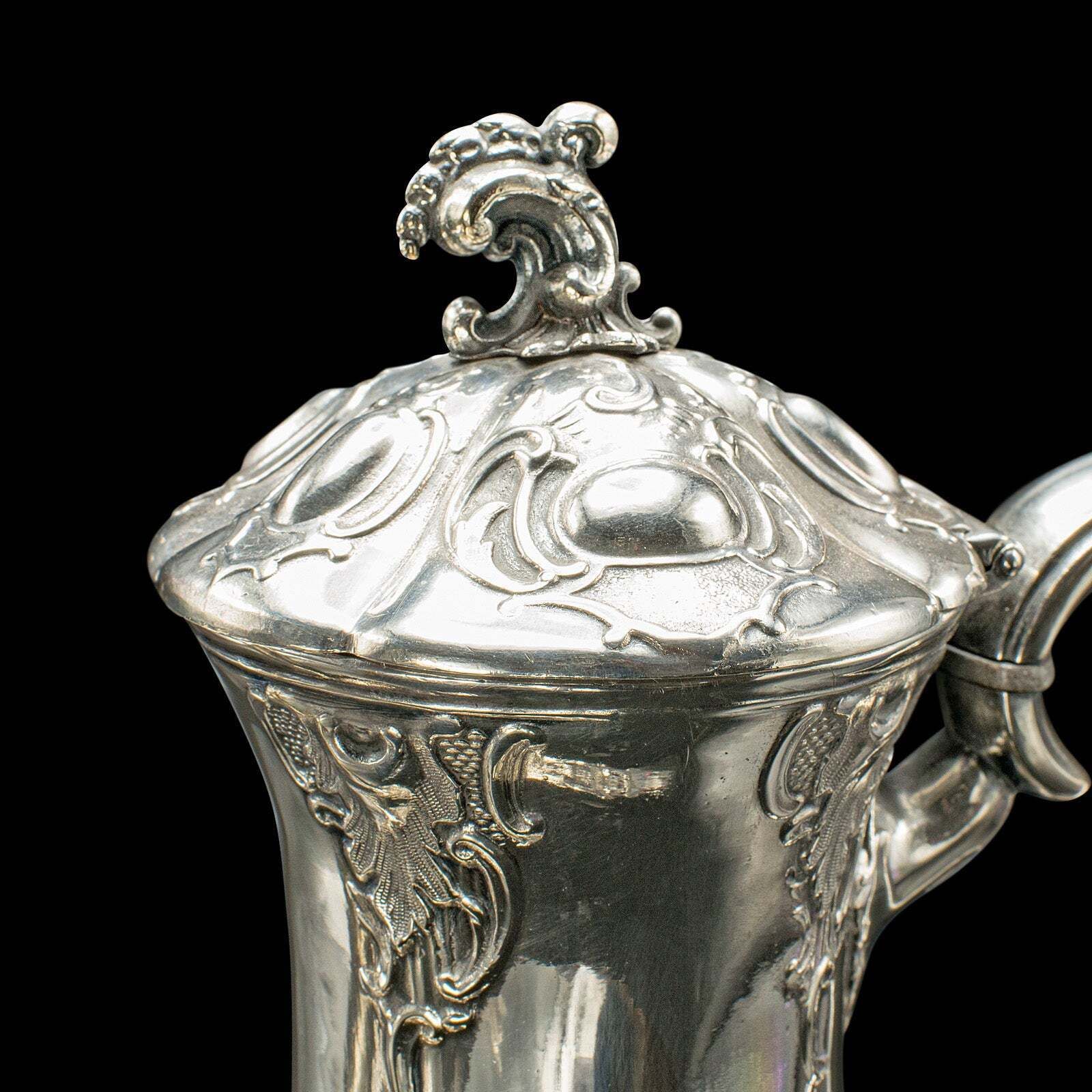 1321.0 Antique 4 Piece Tea Service, English, Silver Plate, Coffee Pot, Edwardian, 1910 photo